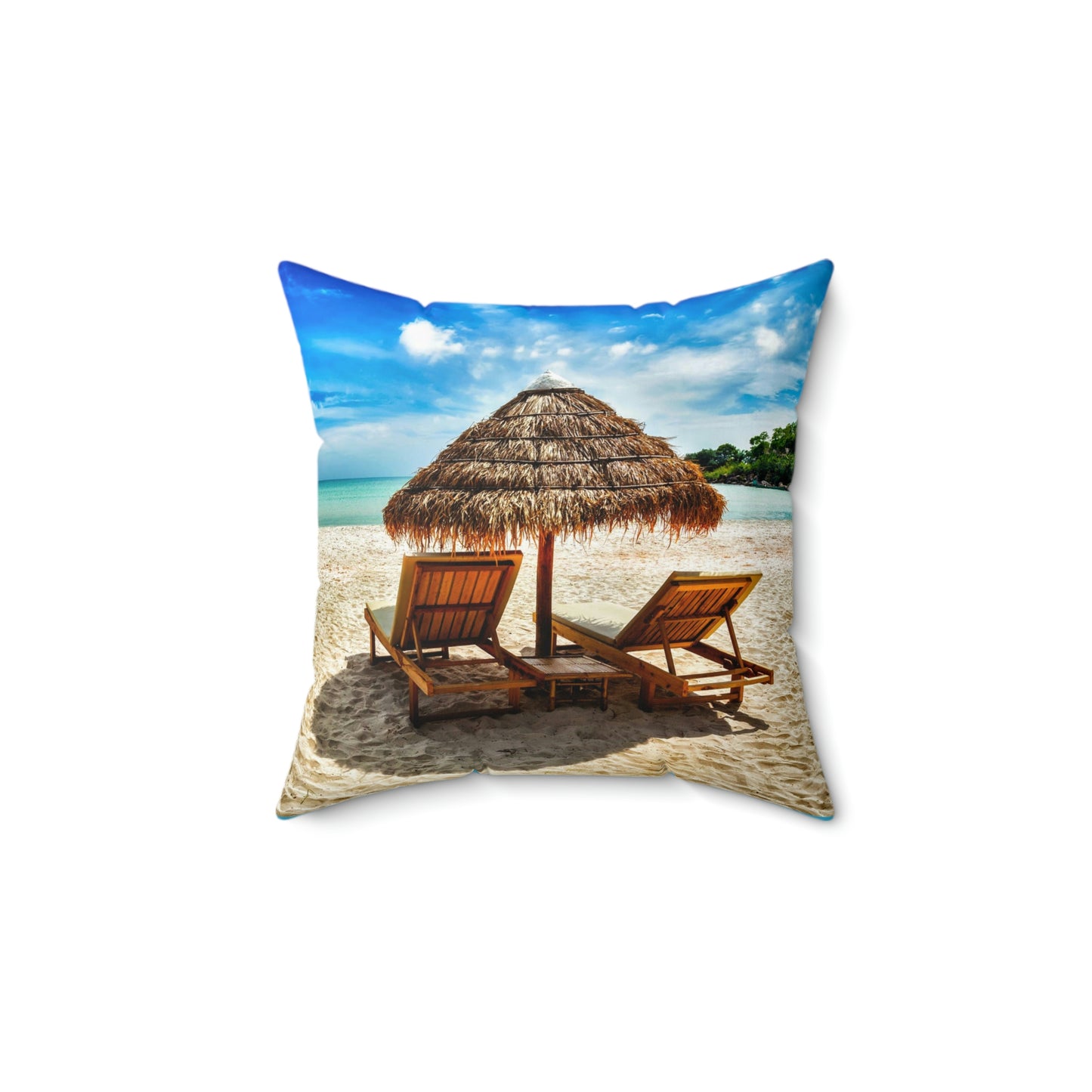 Se détendre à la plage Coussin carré Vacances Voyager Dormir Se détendre Conduire Enfants