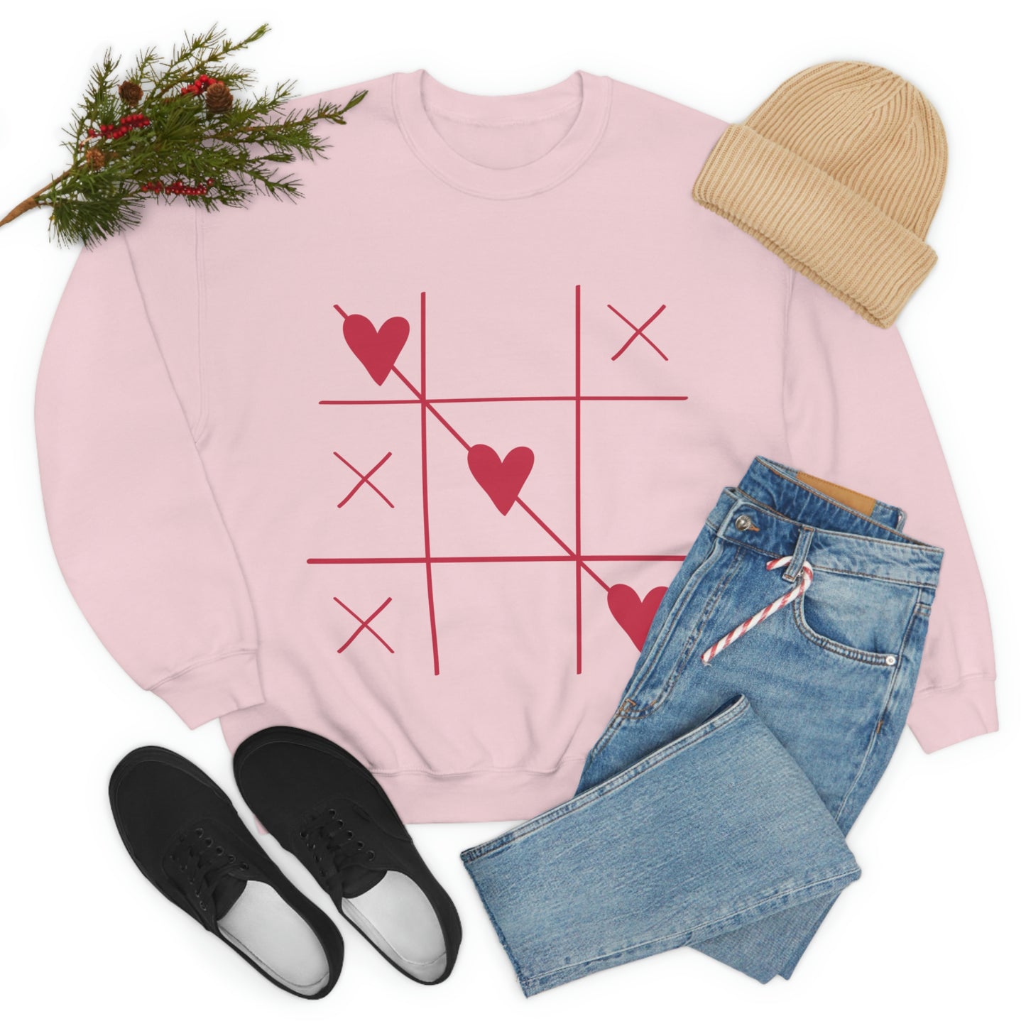 Sweat-shirt ras du cou Tic Tac Toe J'adore mon cadeau d'anniversaire !
