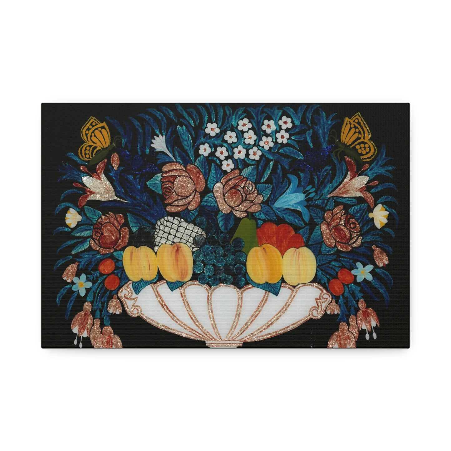 Vintage Fruit. Canvas. The Metropolian Museum of Art in New York.  Custom Artwork. Unique Whimsical Flare. Vivid Colors. This Canvas will look magnificent in any room of your Home and Business. Absolutely a Conversation waiting to happen. Must purchase this Art. Will make you Smile and have Laughter everyday of your life.