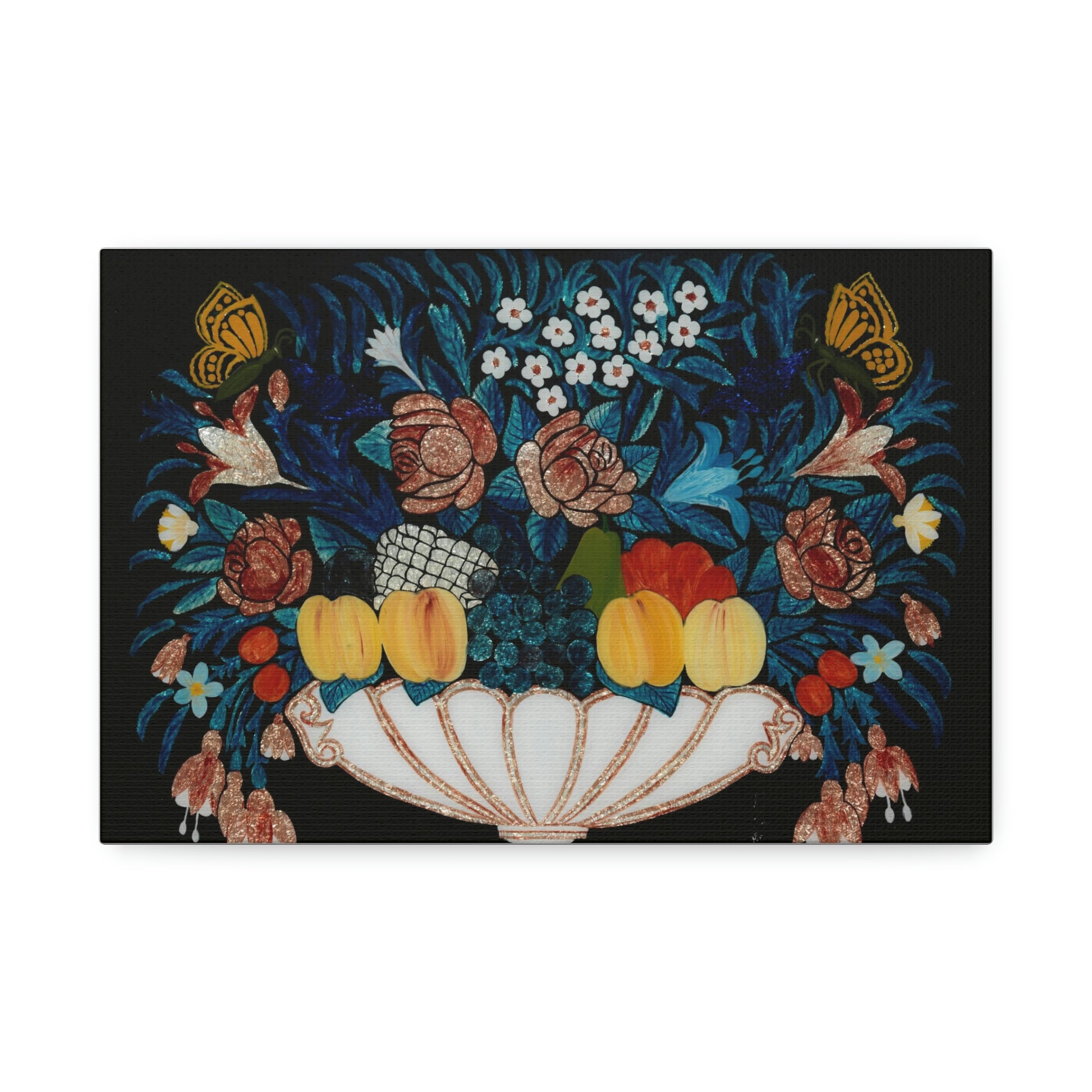 Vintage Fruit. Canvas. The Metropolian Museum of Art in New York.  Custom Artwork. Unique Whimsical Flare. Vivid Colors. This Canvas will look magnificent in any room of your Home and Business. Absolutely a Conversation waiting to happen. Must purchase this Art. Will make you Smile and have Laughter everyday of your life.