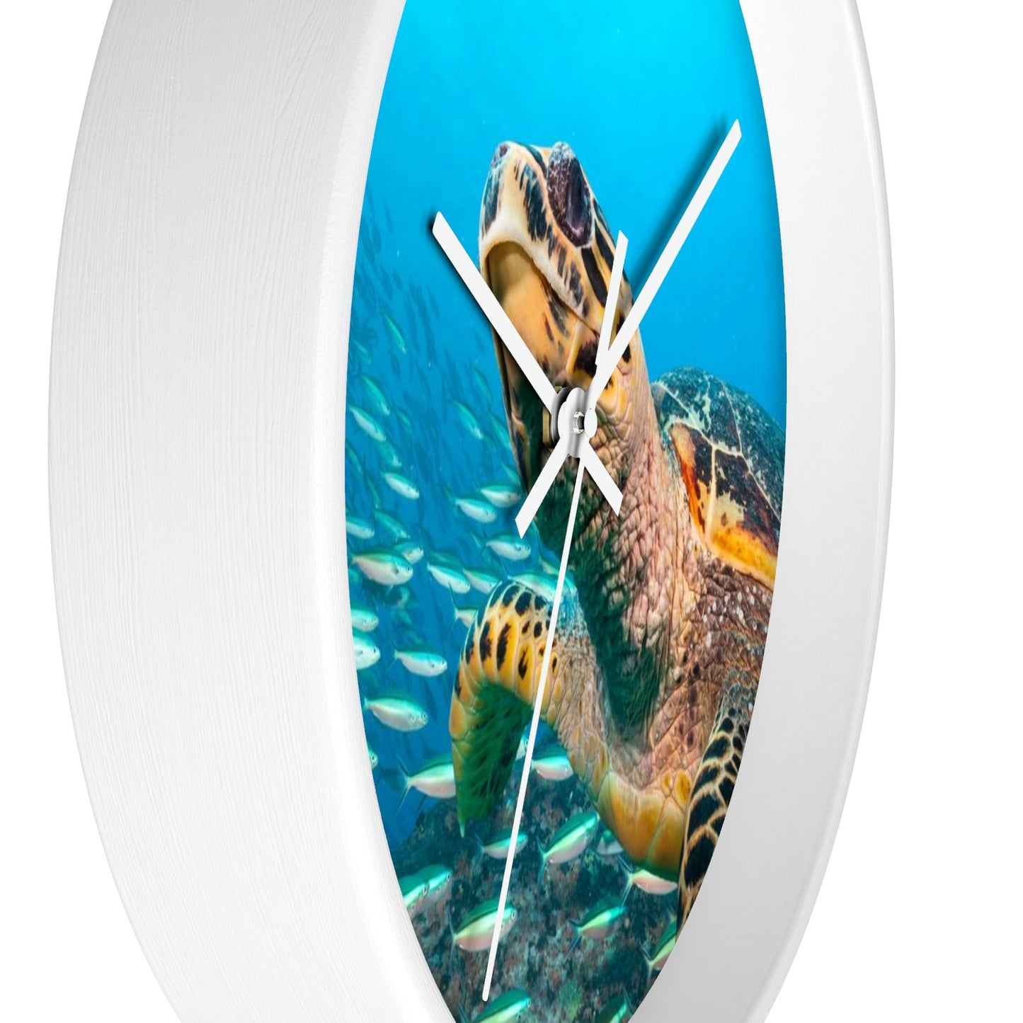 Turtle In Ocean Wall Clock Amazing Colors! Love It!