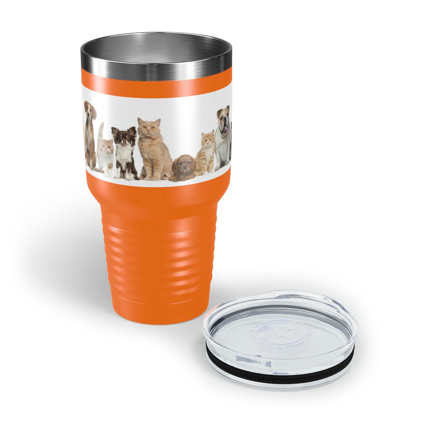 Cats Dogs Ringneck Tumbler, 30oz 5 Colors Traveling Work Relaxing Shopping Yard Work Hiking