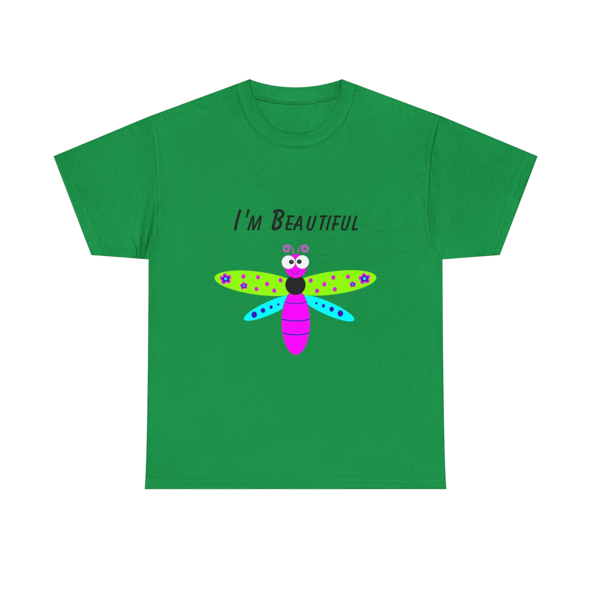 I'm Beautiful  Colorful Butterfly. T-shirt. Custom Artwork. Unique Whimsical Flare. Vivid Colors. Great for Men, Women and Children. Soft against your skin. Comfortable to wear everyday of the week. I love quality and fit. Looking Fabulous!. Such a Wonderful Gift!