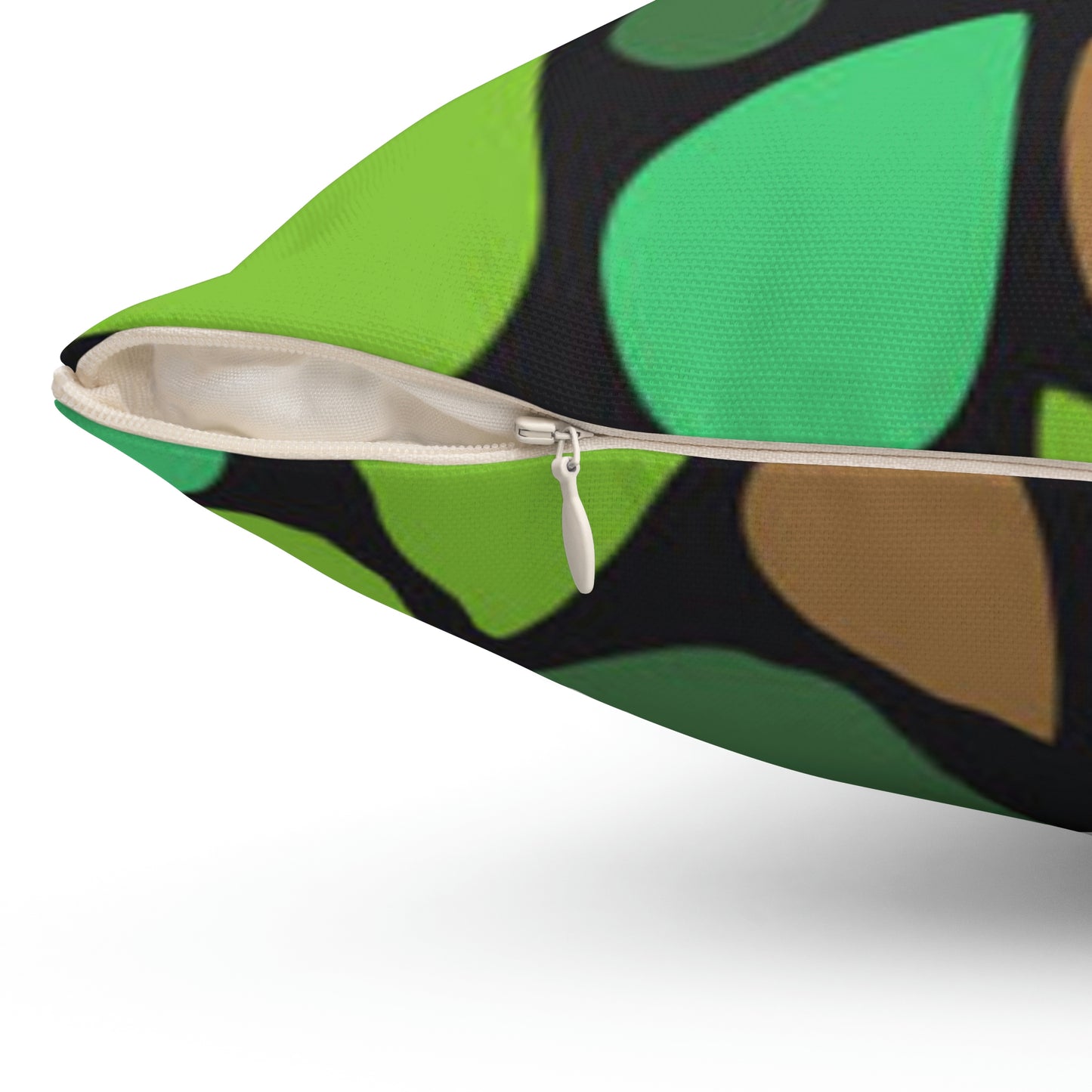 Oreiller en forme de larmes vertes et brunes pour se détendre toute la journée