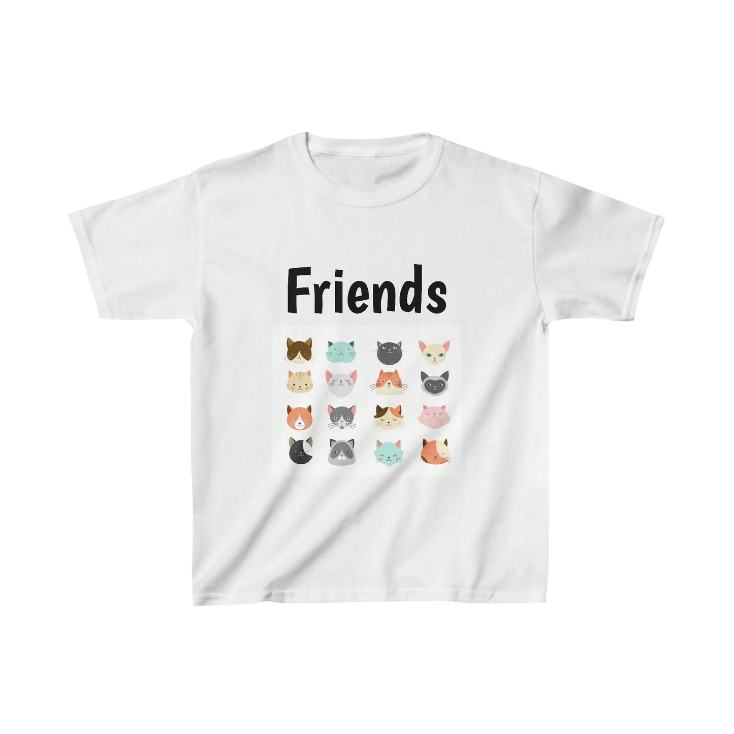 Friends Kid's Cotton T-shirt. Sizes Extra Small through Extra Large. Price: $24.00. Custom Artwork. Unique Whimsical Flare. Vivid Colors. Soft against your skin. Comfortable to wear every day of the week. Looking Great at school, playground, movies and going to grandma's house.