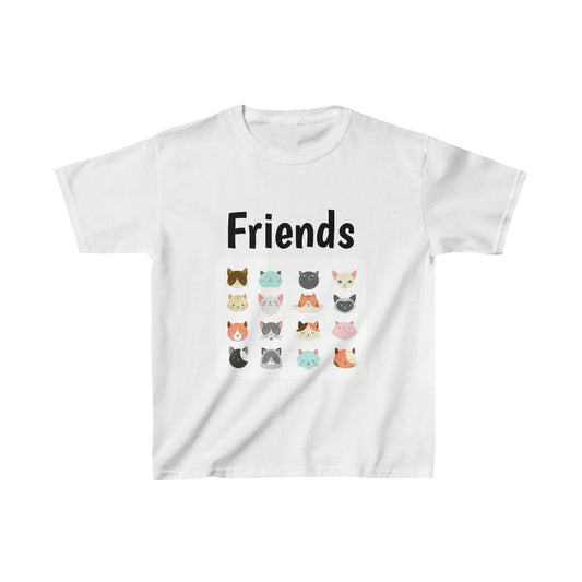 Friends Kid's Cotton T-shirt. Sizes Extra Small through Extra Large. Price: $24.00. Custom Artwork. Unique Whimsical Flare. Vivid Colors. Soft against your skin. Comfortable to wear every day of the week. Looking Great at school, playground, movies and going to grandma's house.