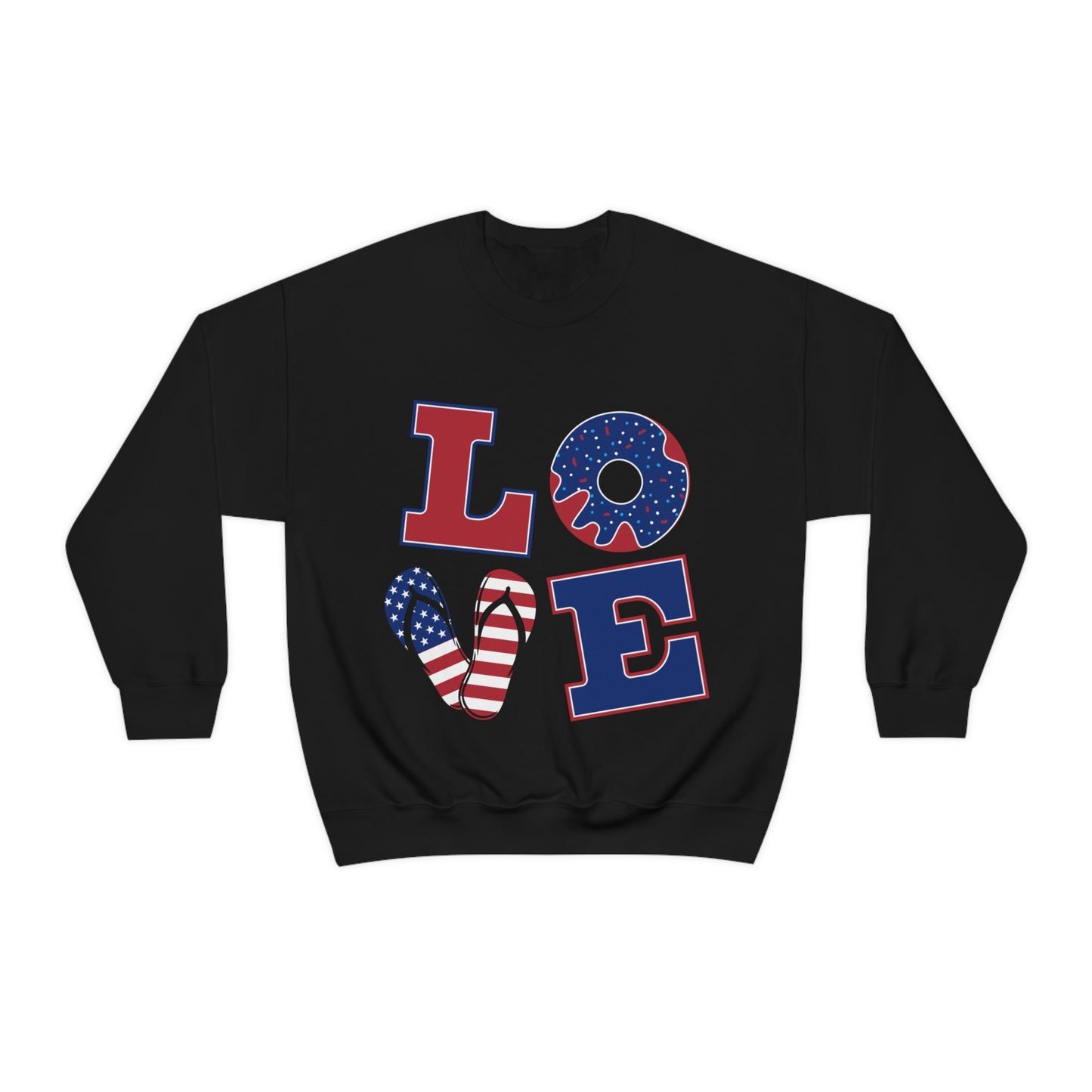 Sweat-shirt ras du cou rouge blanc bleu Love, superbe !