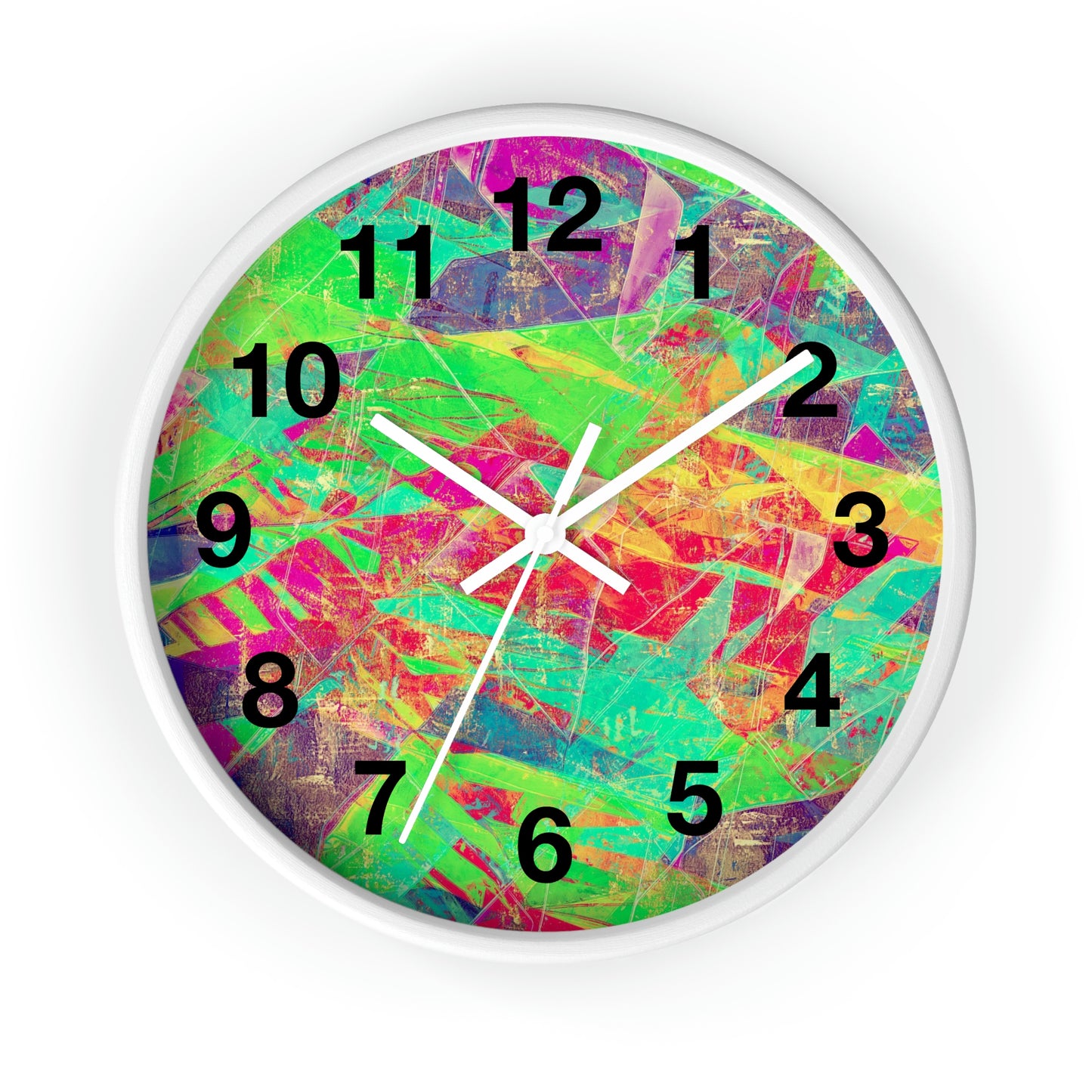 Reloj de pared rosa, verde, amarillo y morado ¡Fabuloso reloj de pared!