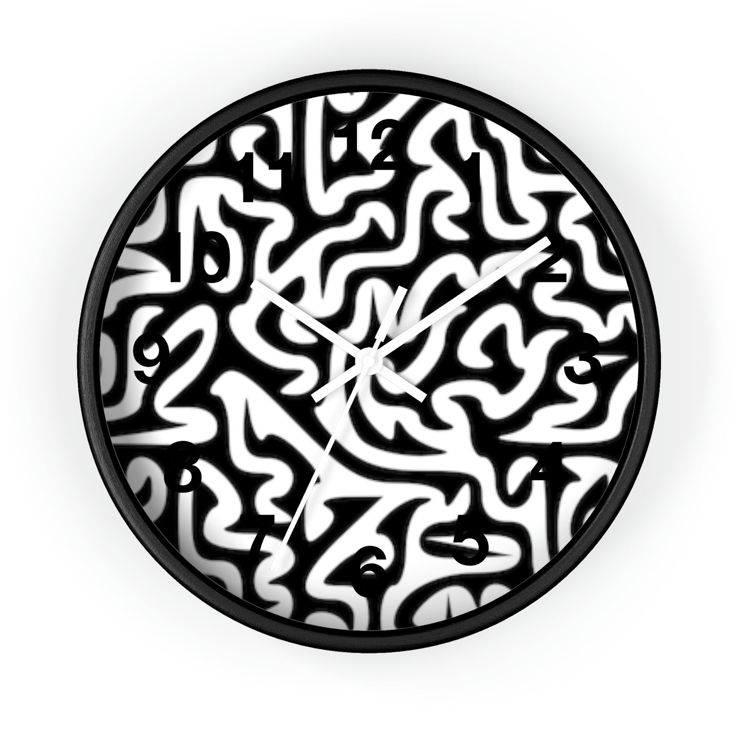 Horloge murale labyrinthe noir et blanc pour la maison, le travail, la cuisine, la salle de bain, cadeau