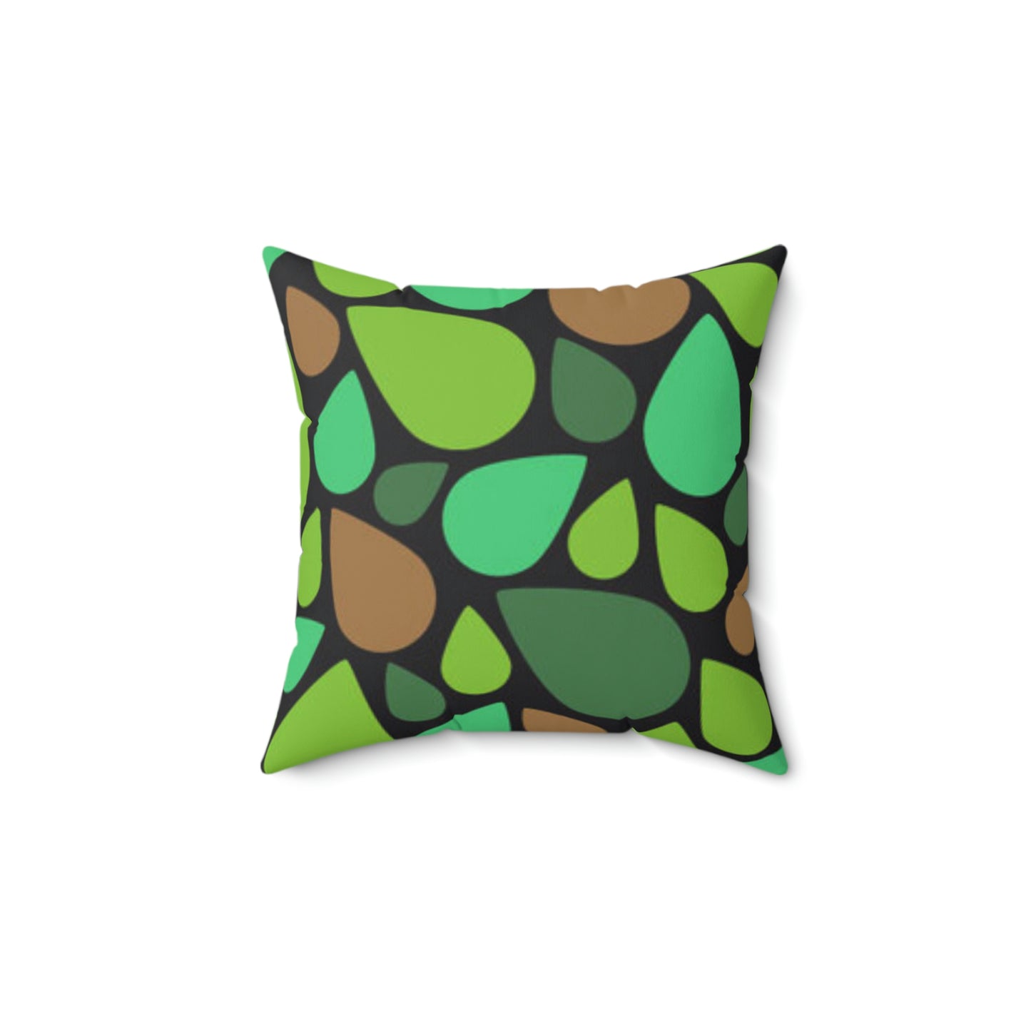 Oreiller en forme de larmes vertes et brunes pour se détendre toute la journée
