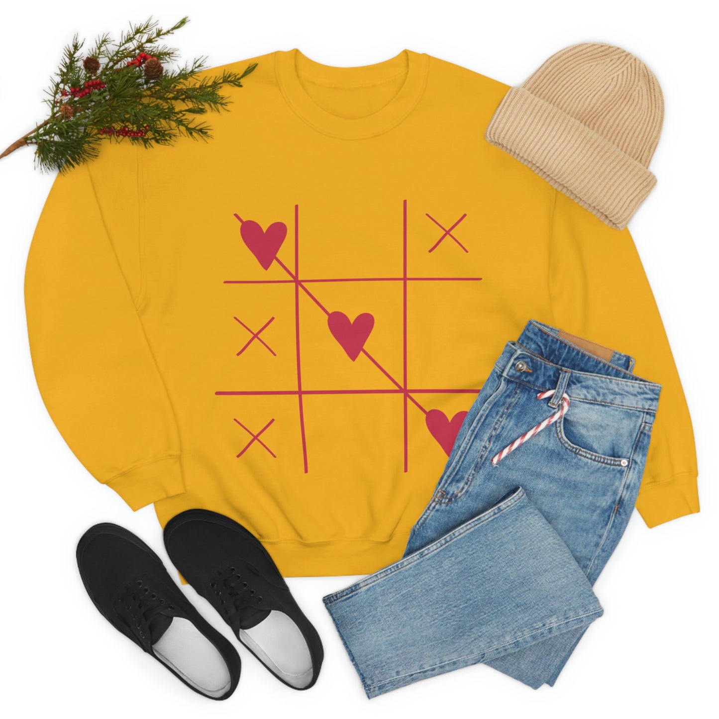 Sweat-shirt ras du cou Tic Tac Toe J'adore mon cadeau d'anniversaire !