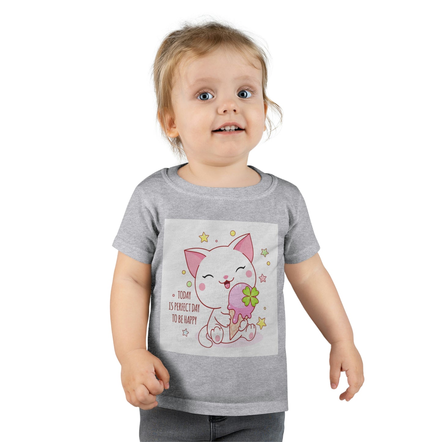Kitty Cat with Ice Cream Cone Toddler T-shirt Looking Cute Today!