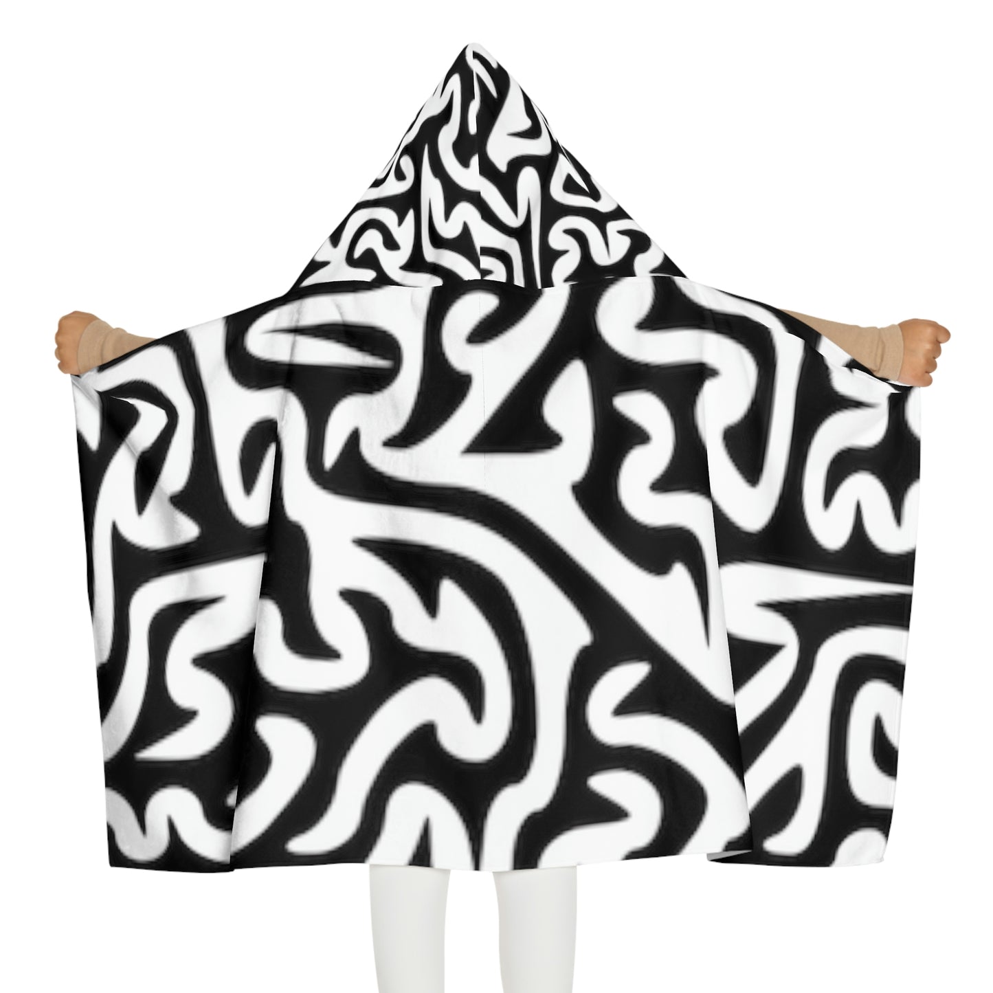 Serviette à capuche Maze Black White Youth Amusez-vous à vous nettoyer
