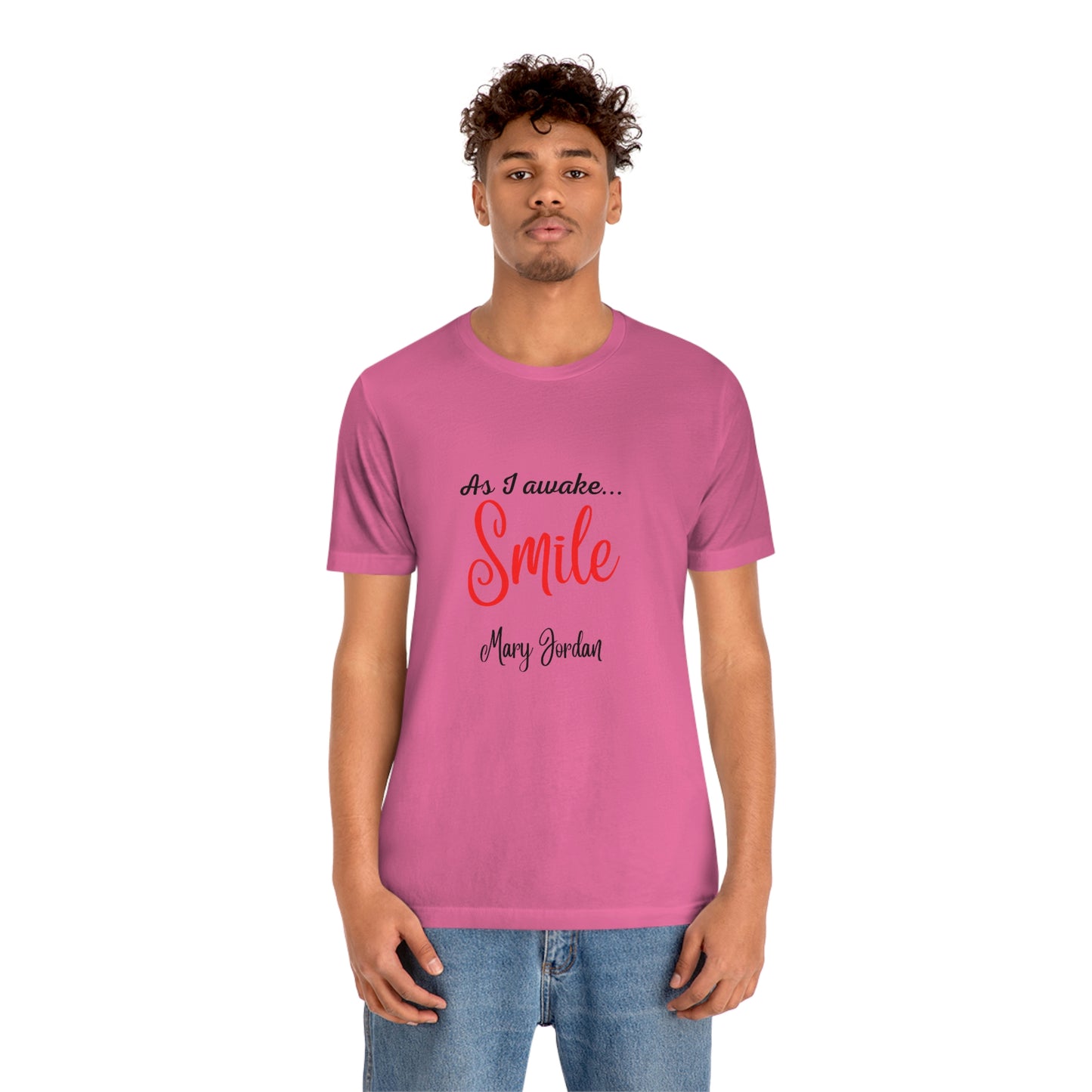 Alors que je me réveille, Smile Mary Jordan T-shirt à manches courtes unisexe en jersey Musées Zoo Epcot Beach