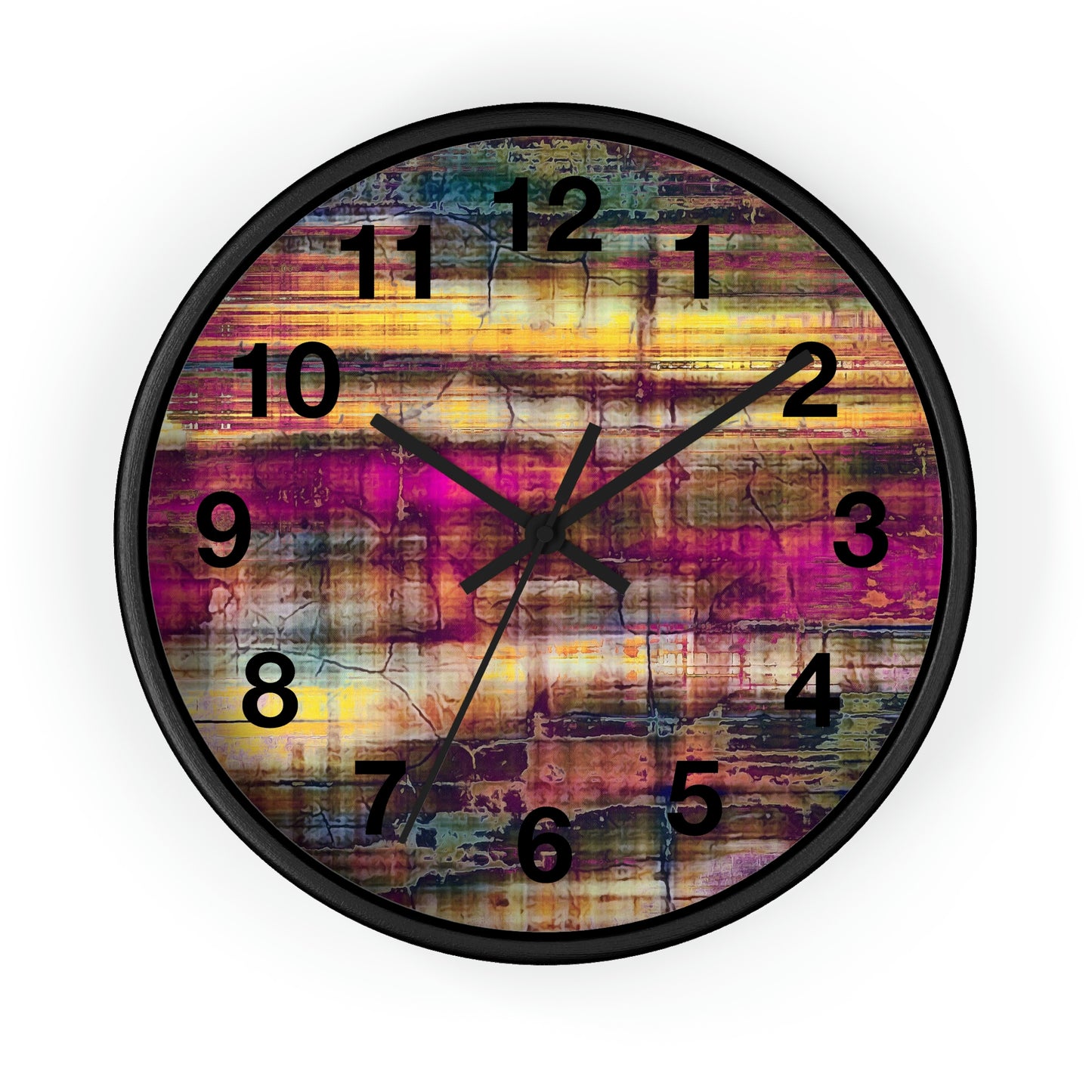 Colorful Abstract. Wall Clock. Custom Artwork. Unique Whimsical Flare. Vivid Colors. Great for your home and business. Looks Fabulous on the walls! Now I won't be late for work. Such a Wonderful Gift!