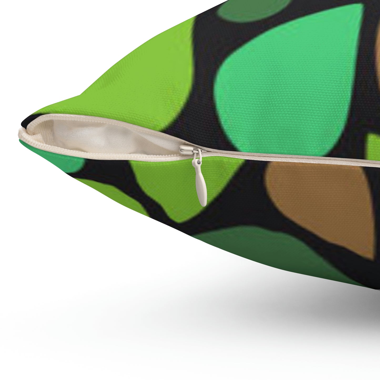 Oreiller en forme de larmes vertes et brunes pour se détendre toute la journée