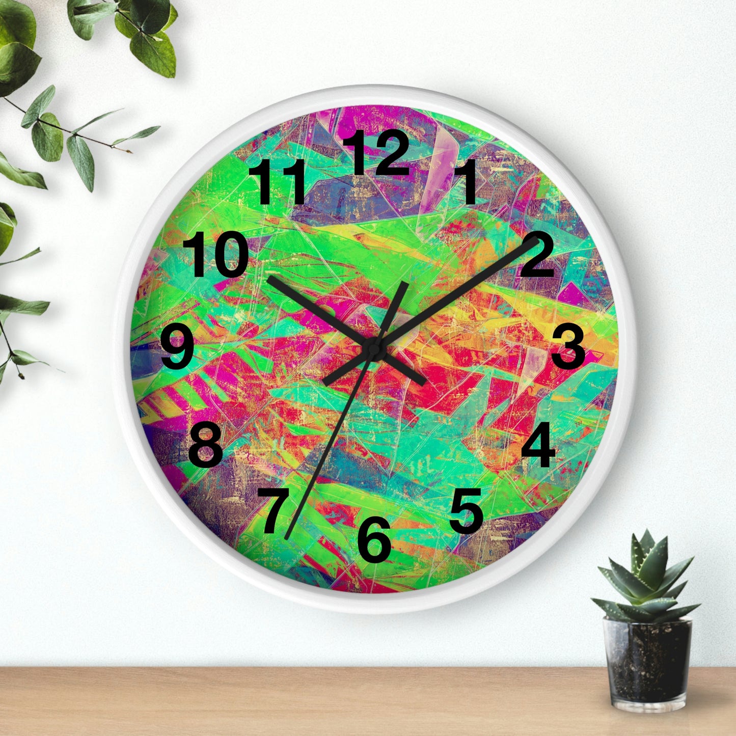 Reloj de pared rosa, verde, amarillo y morado ¡Fabuloso reloj de pared!