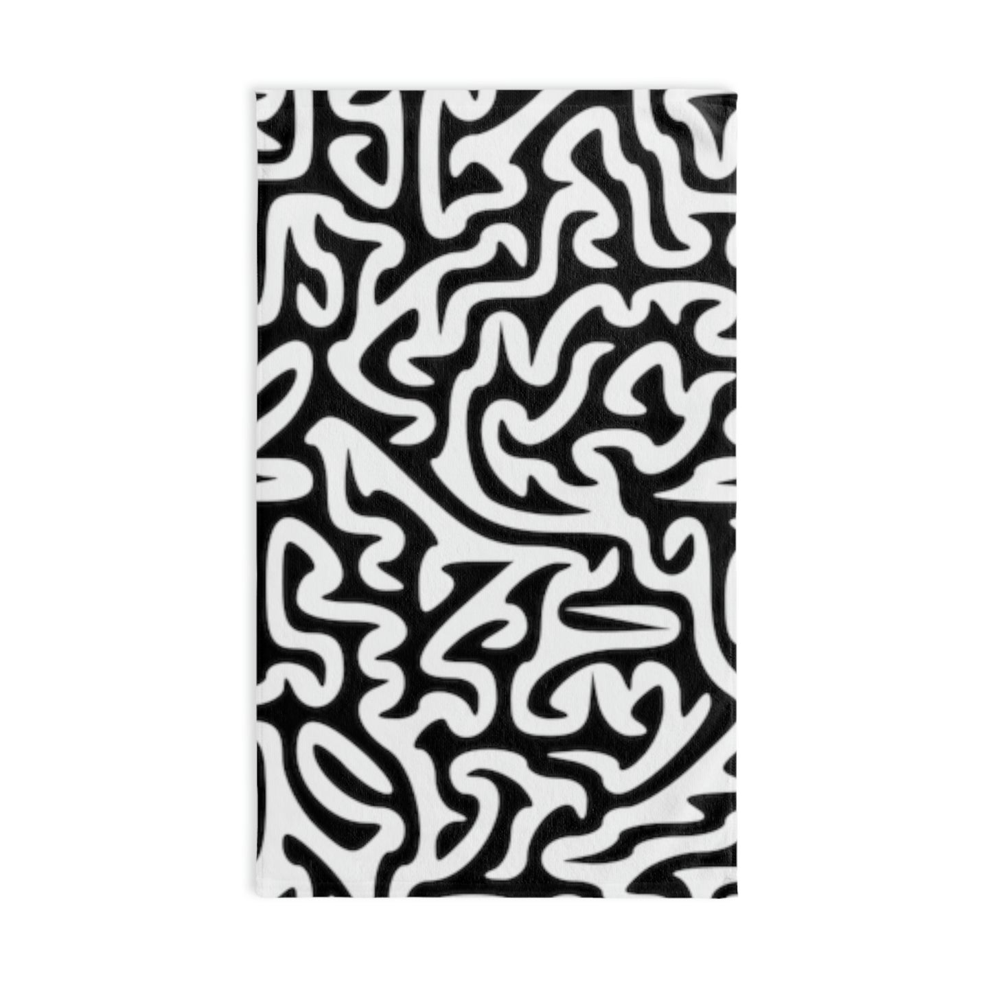 Maze Black and White. Size: 28"x16". Price: $36.00. Custom Artwork. Unique Whimsical Flare. Vivid Colors. Great for your Home and Business. Soft against your skin. Drying your hands after you have washed your hands. Adding a Splash of Color. Could also use in kitchen, vehicle, garage, work, yard or  setting hot dishes on table.