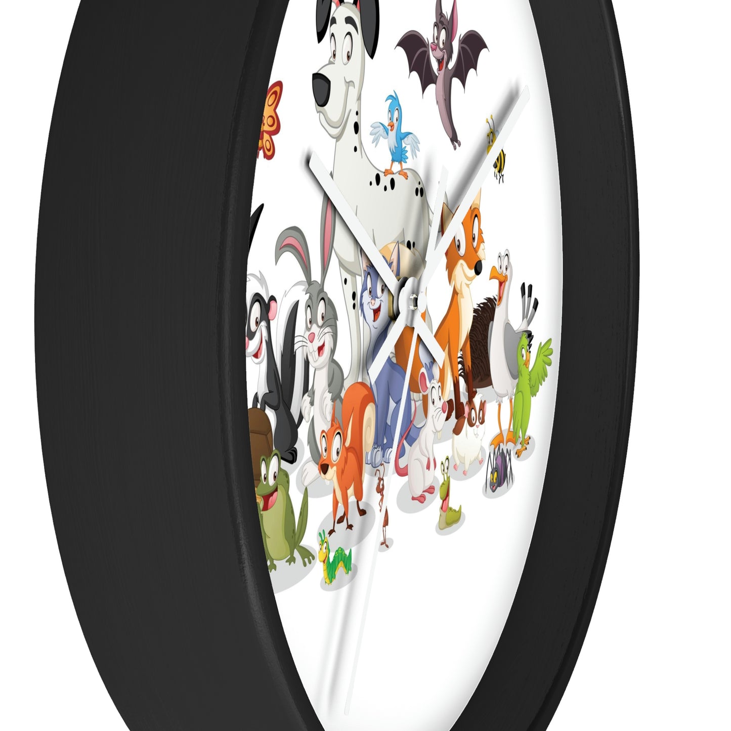 Cartoon Animals Wall Clock Having a Cool Children's Room Great Gift!