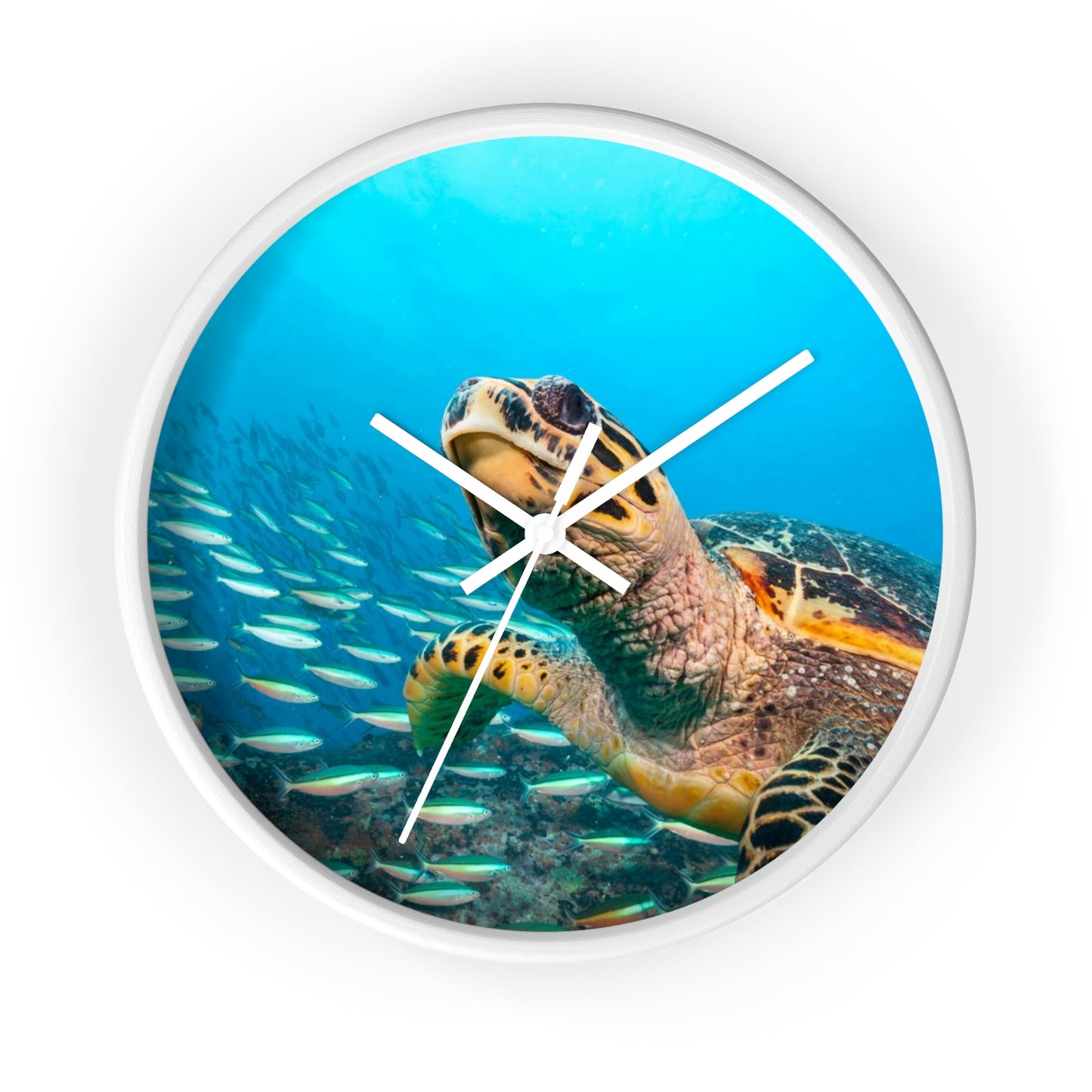 Turtle In Ocean Wall Clock Amazing Colors! Love It!