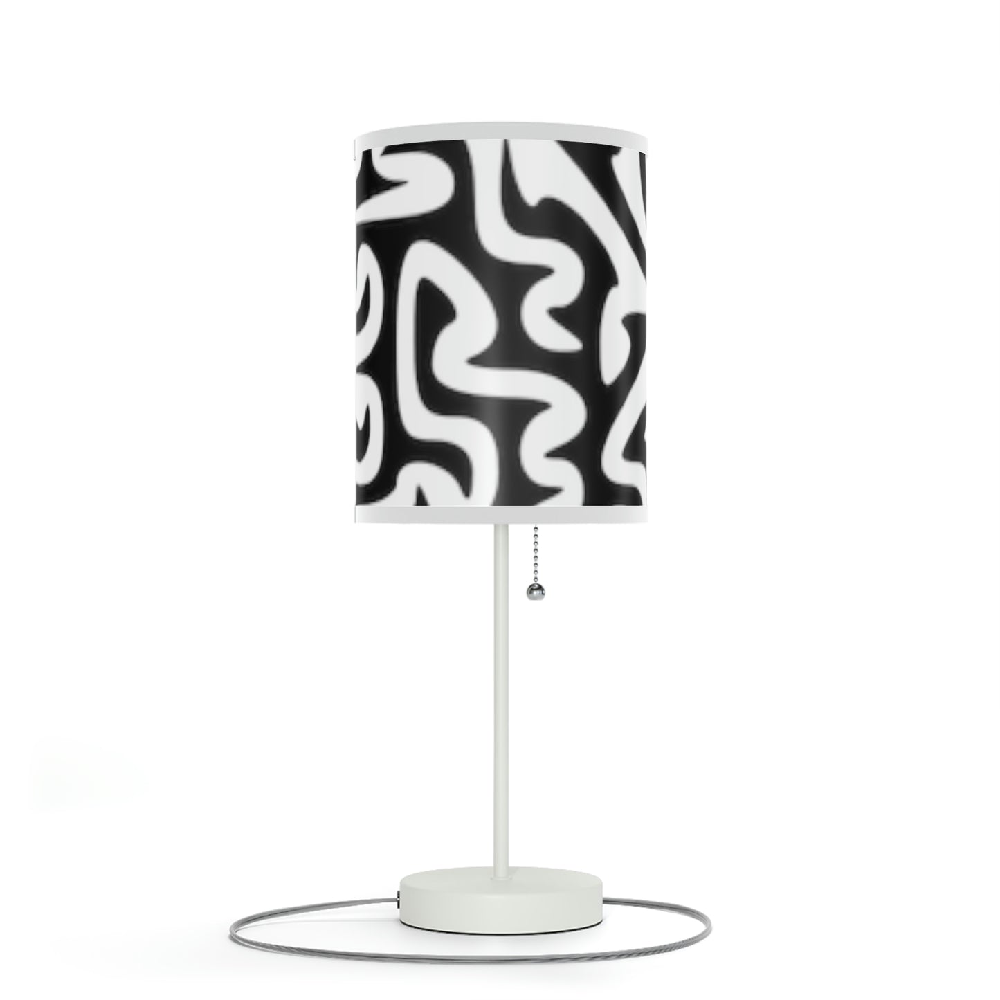 Maze Black White Lamp on a Stand, US|CA plug Bedroom Office Living Room GIFT
