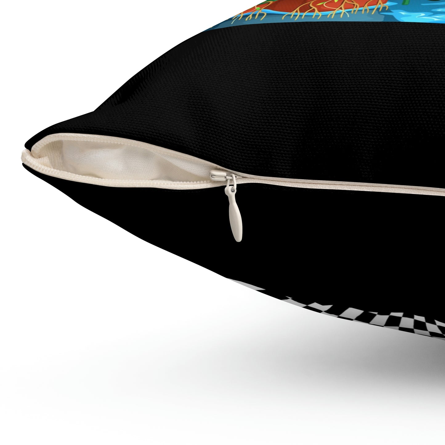 Coussin carré avec motif de château arc-en-ciel et licorne, idéal comme cadeau pour une chambre d'enfant