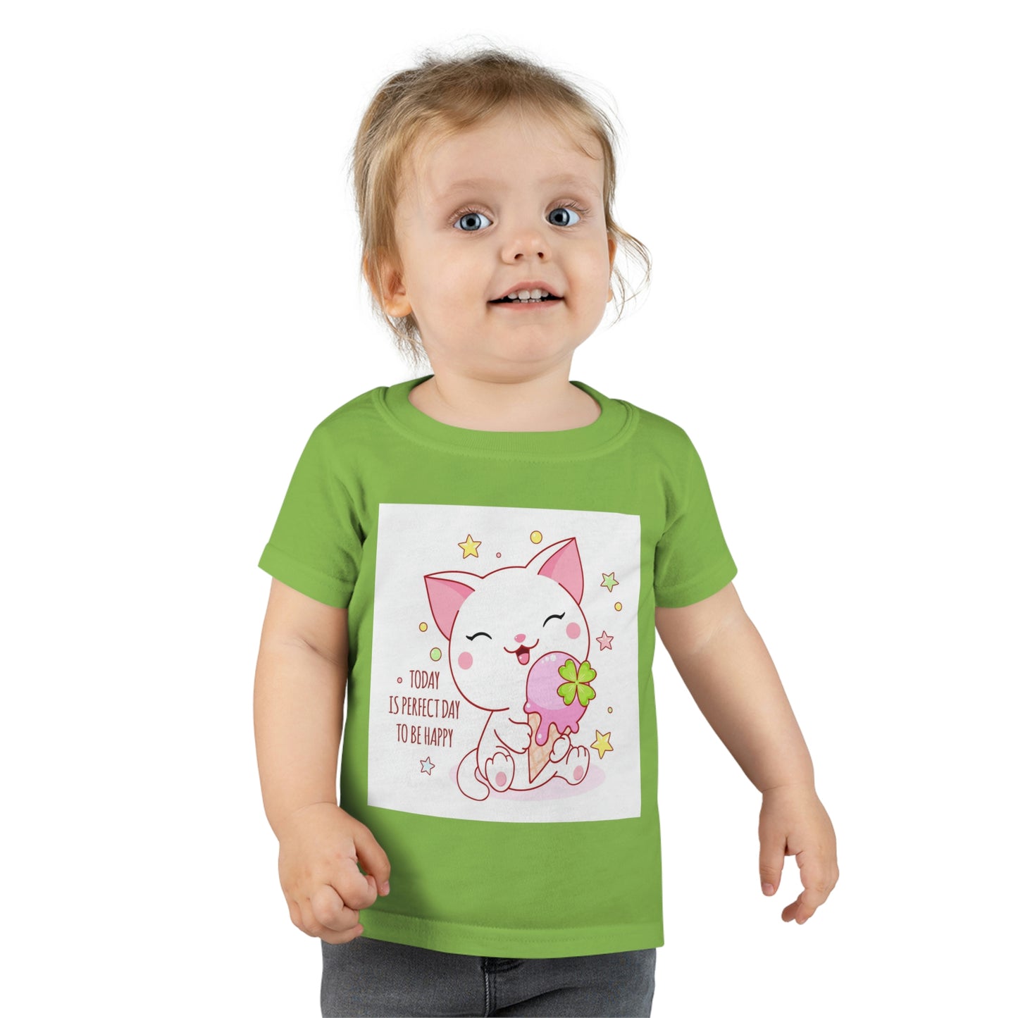 Kitty Cat with Ice Cream Cone Toddler T-shirt Looking Cute Today!
