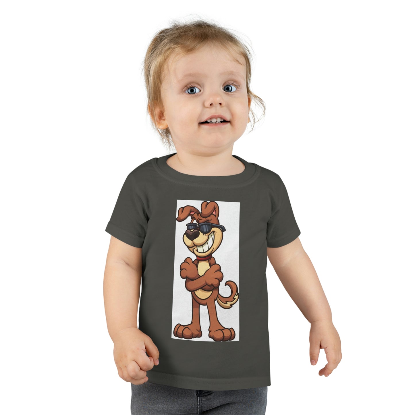 Smiley Dog Wearing Sunglasses Toddler T-shirt