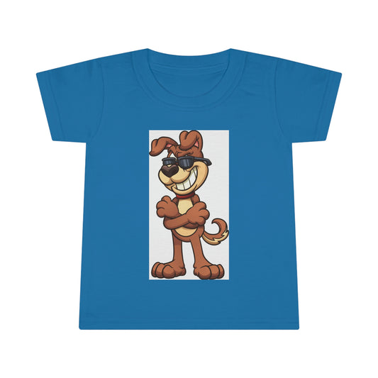 Smiley Dog Wearing Sunglasses Toddler T-shirt
