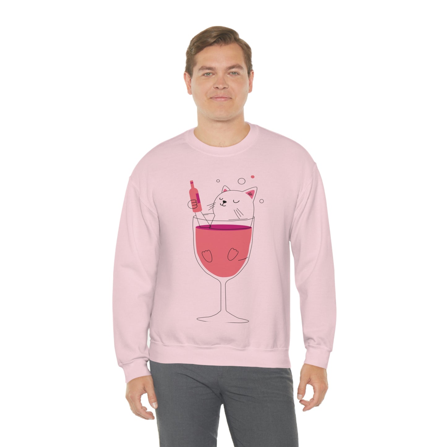 Sudadera con gato en copa de vino bebiendo ¡A mi hermana le encantaría este regalo! 