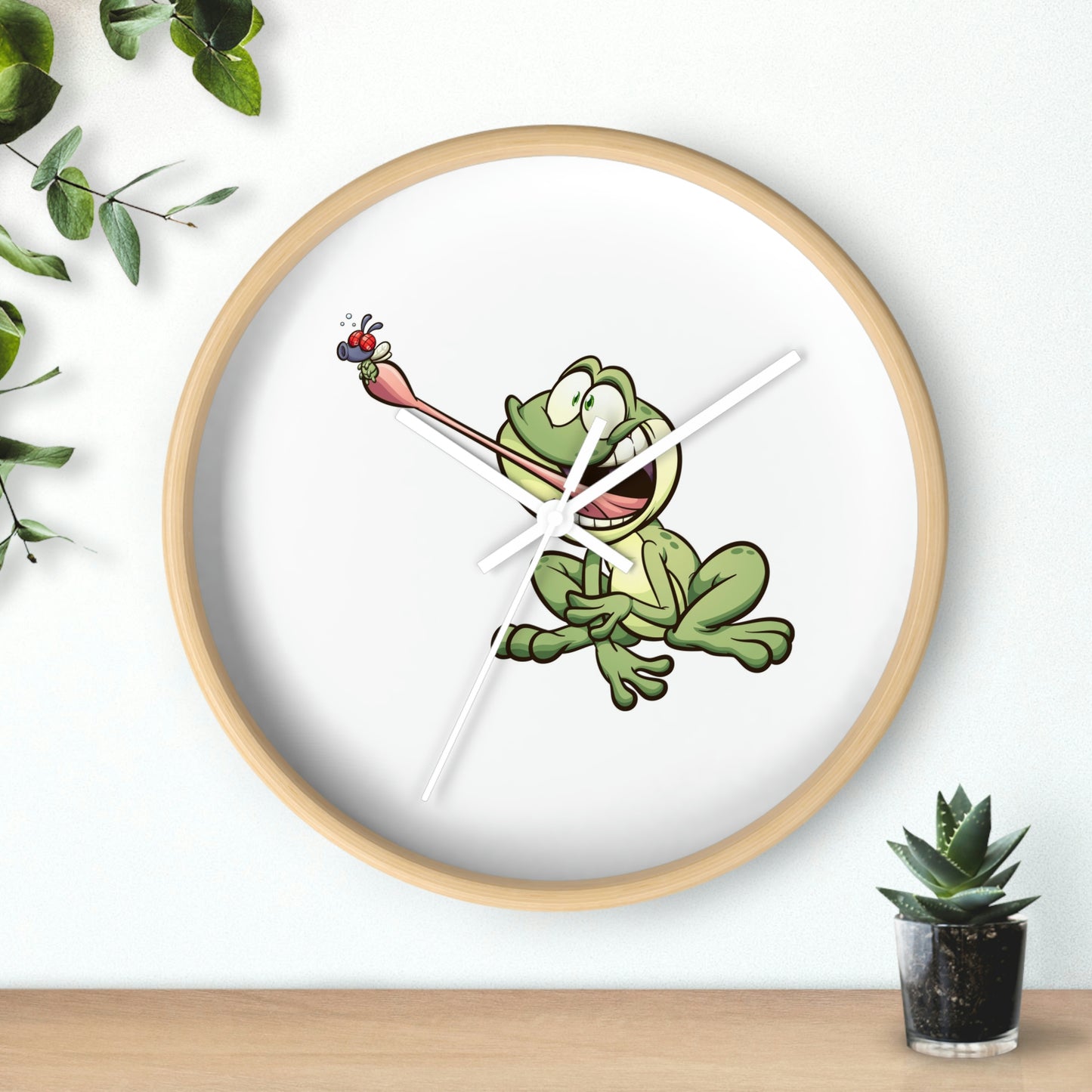 Frog Catching a Bug Wall Clock Great for Children's Room! Great Gift!