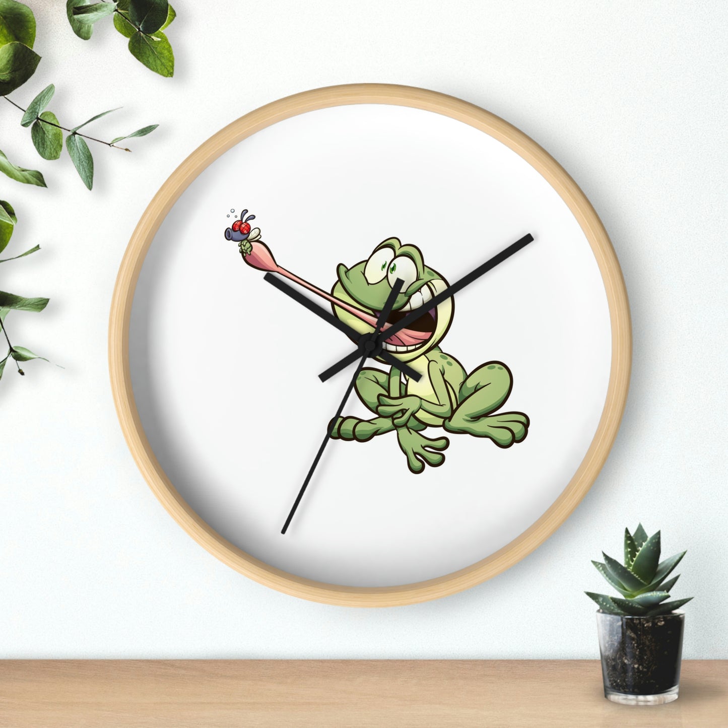 Frog Catching a Bug Wall Clock Great for Children's Room! Great Gift!