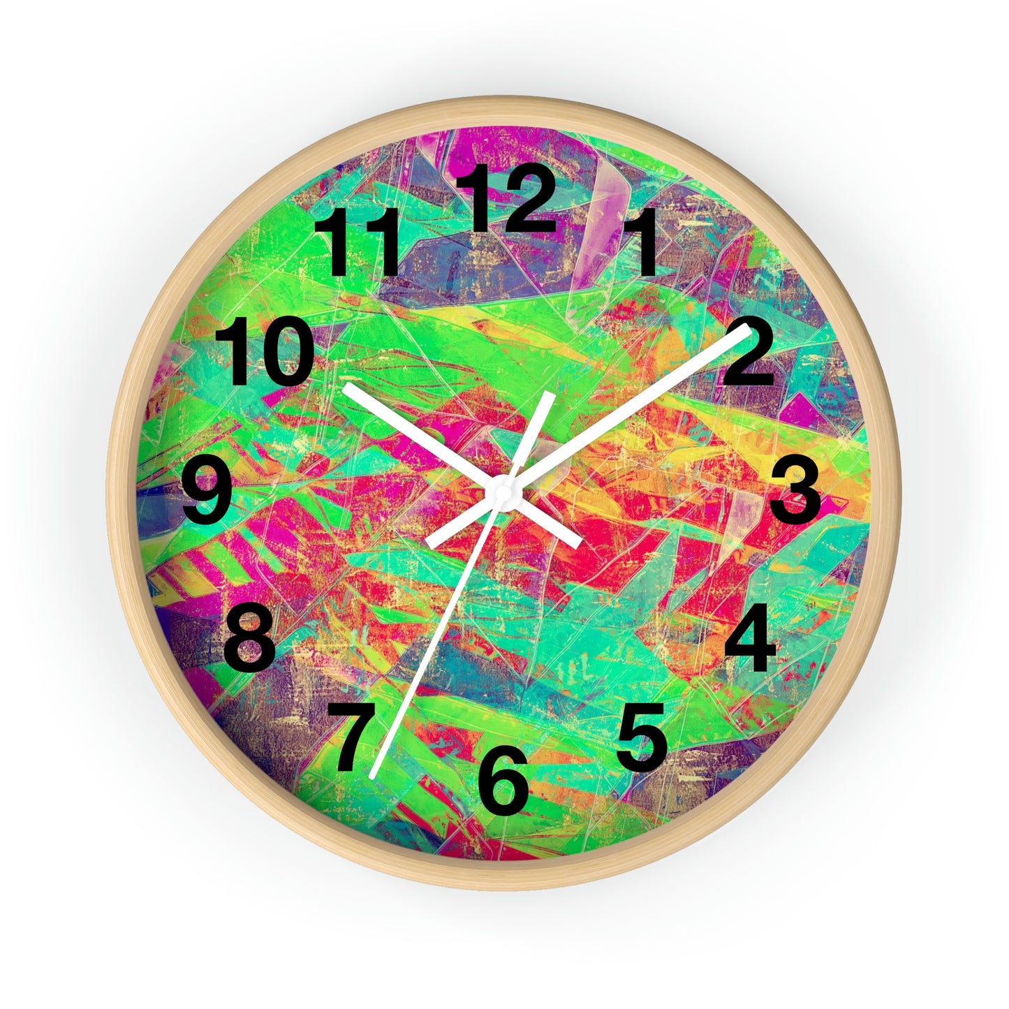Reloj de pared rosa, verde, amarillo y morado ¡Fabuloso reloj de pared!