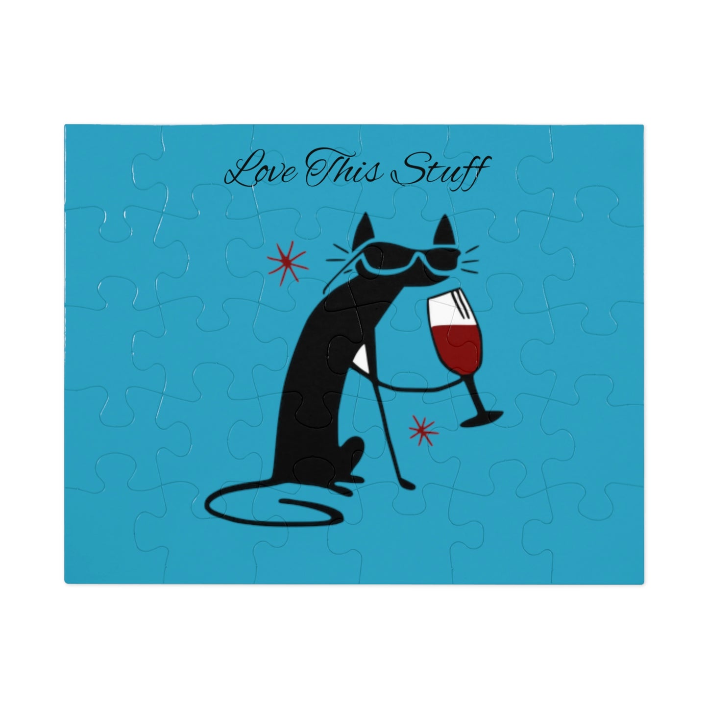 Black Cat Love this Stuff Jigsaw Puzzle I Love Games!