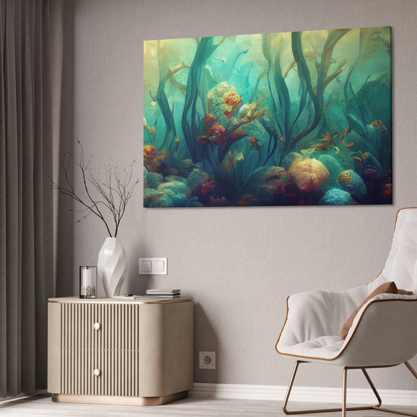 Ocean Canvas Stretched, 1.5'' 4 Sizes Beautiful Gift Birthday Anniversary Mother Father Daughter Son