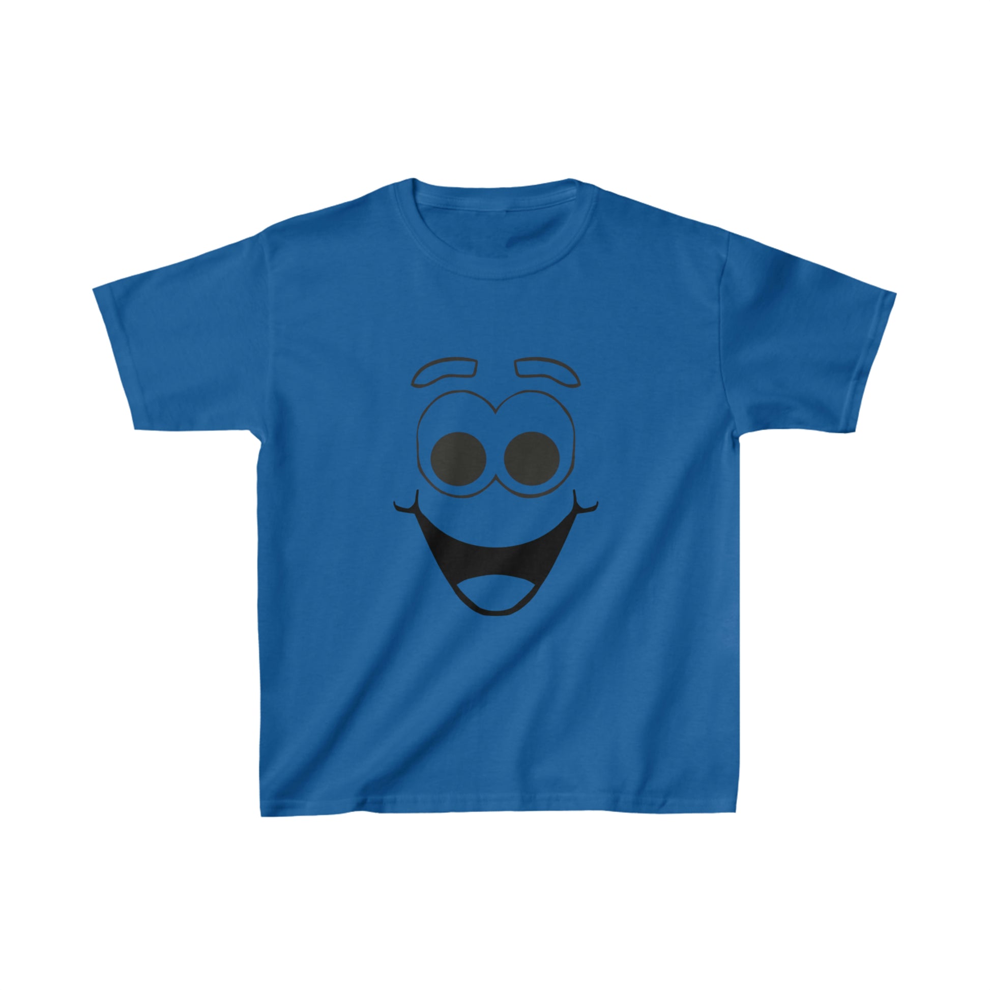 Happy Face. Youth T-shirt. Colors: 4. Sizes: Extra Small through Extra Large. Price: $24.00. Custom Artwork. Unique Whimsical Flare. Vivid Colors. Soft against your skin. Comfortable to wear every day of the year. Looking great going on a trip, school, movies, hiking or going to grandma's house.
