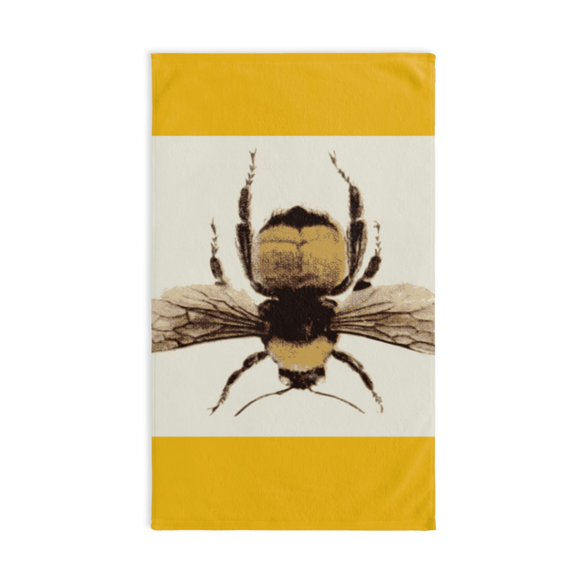 Bumble Bee. Hand Towel. Custom Artwork. Unique Whimsical Flare. Vivid Colors. Great to have in every bathroom of your home and business. Soft against your skin. Adding a Splash of Color!