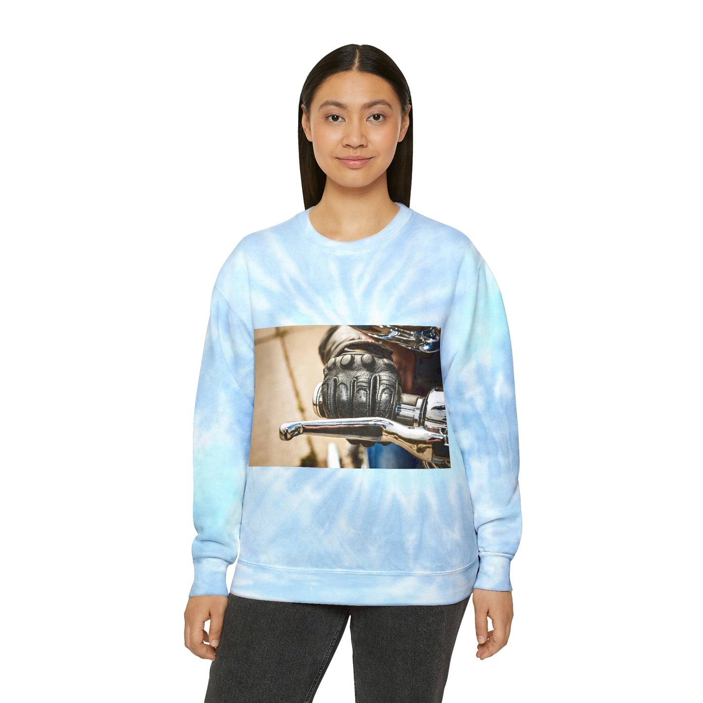 Throttle of Motorcycle Unisex Tie-Dye Sweatshirt