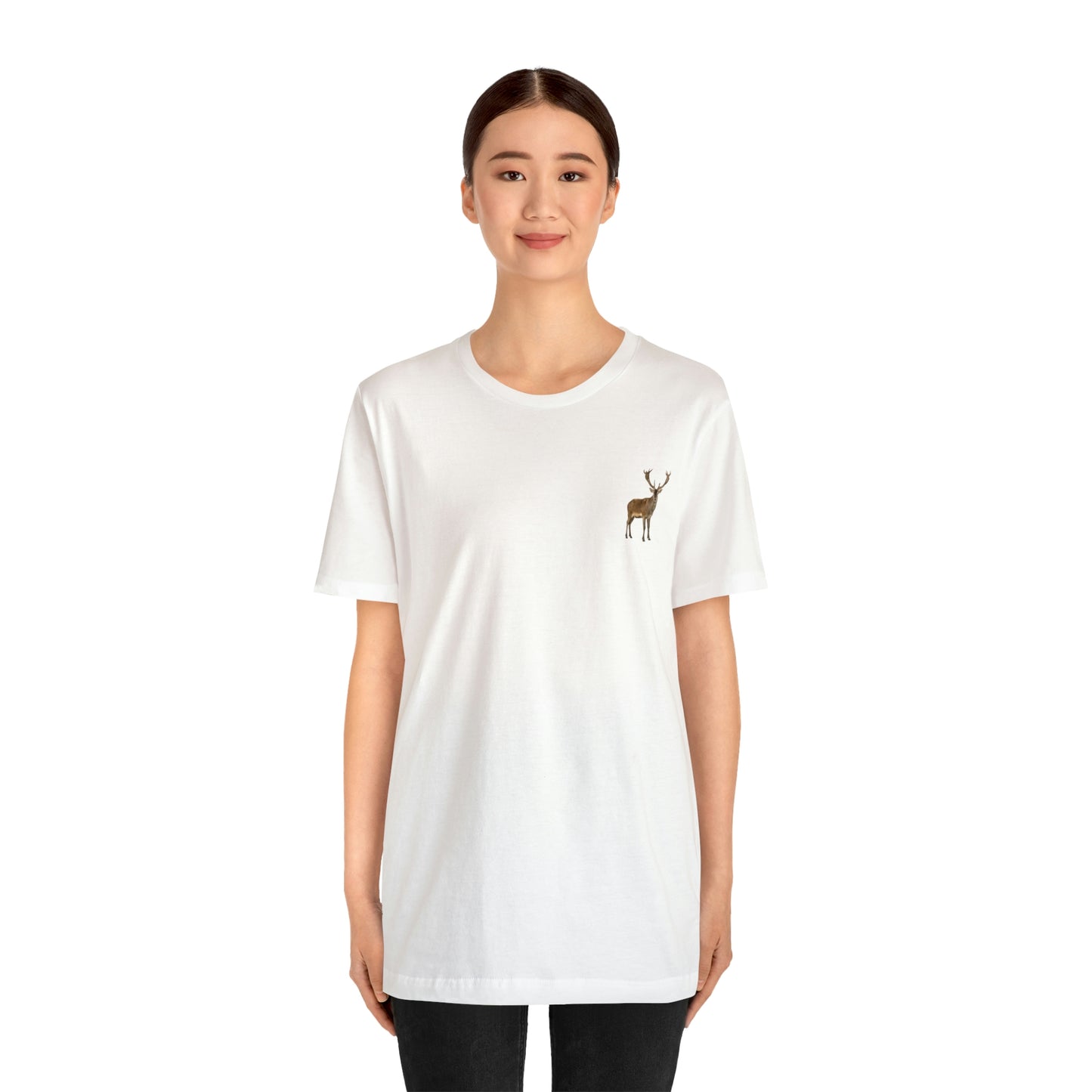 Silhouette Deer Unisex Jersey Short Sleeve T-shirt Work Traveling Restaurant Bowling