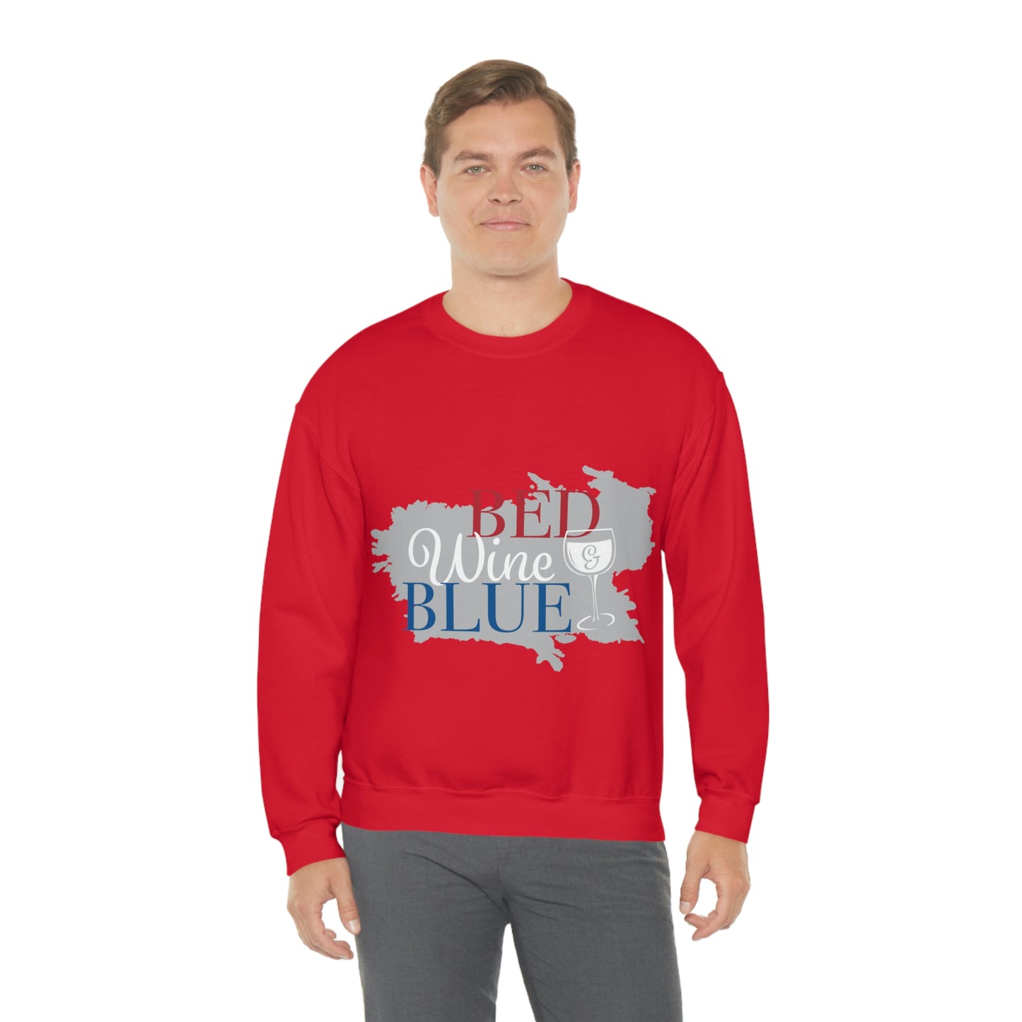 Sweat-shirt ras du cou bleu vin rouge Je vais aller à une fête !