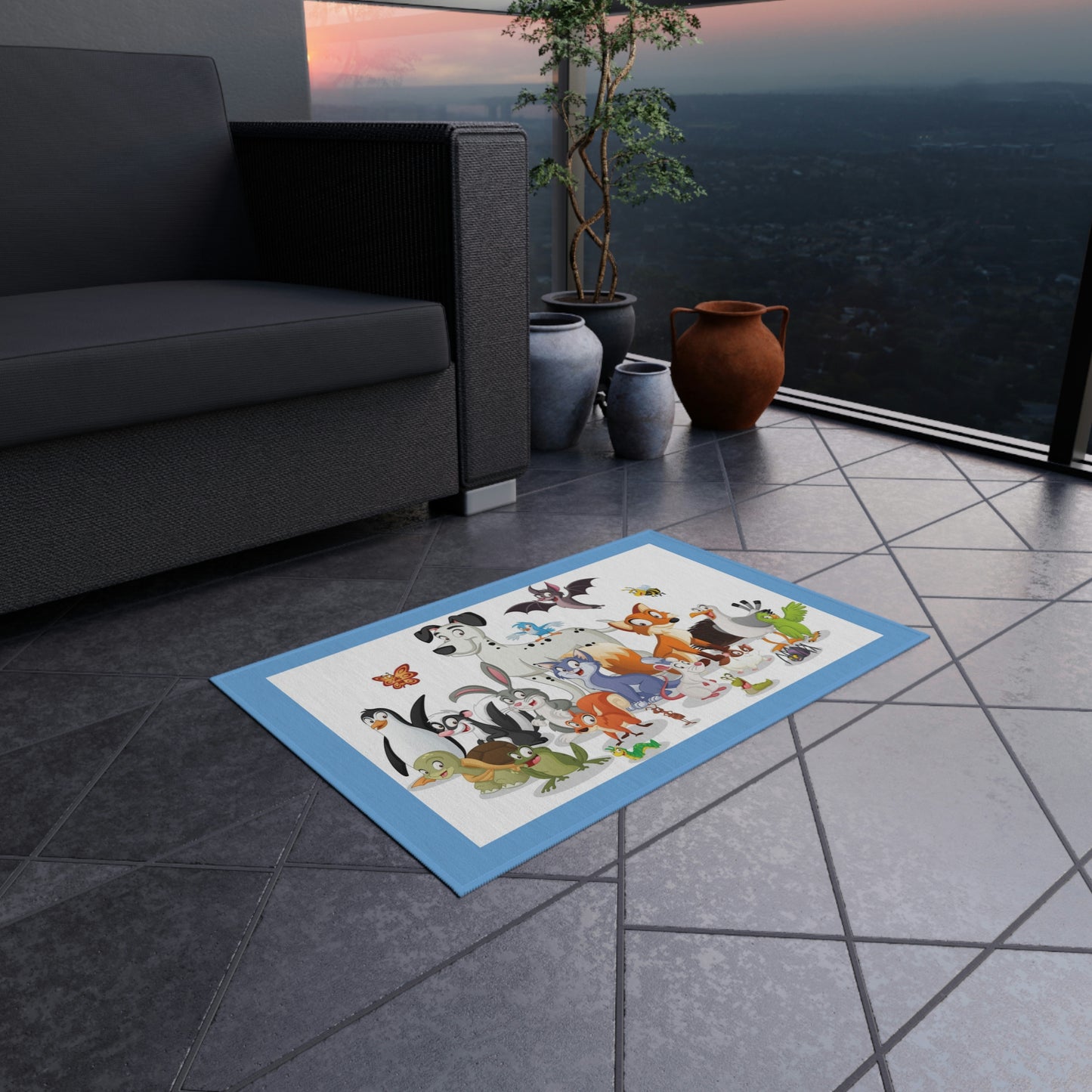 Cartoon Animals Outdoor Rug Children Will Love This Rug!