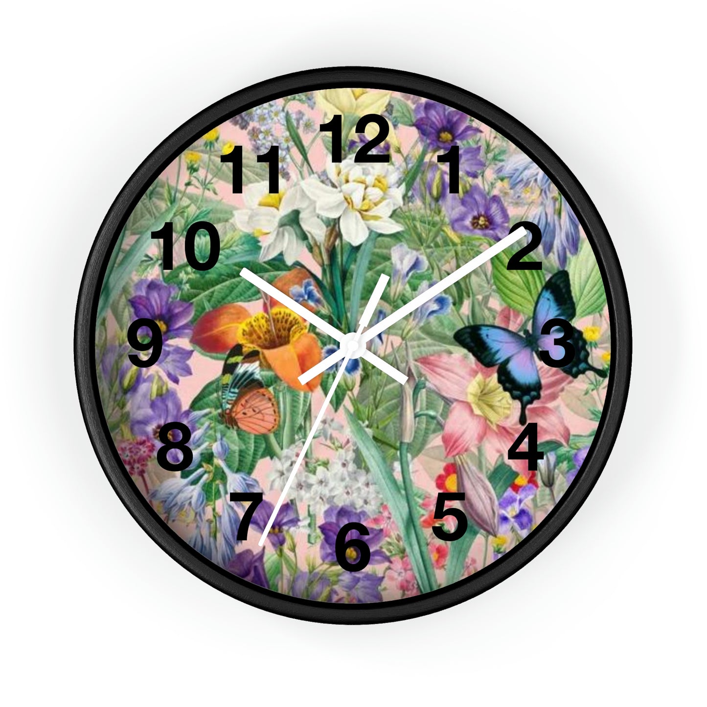 Horloge murale de jardin de fleurs de papillons Maman veut cette horloge !
