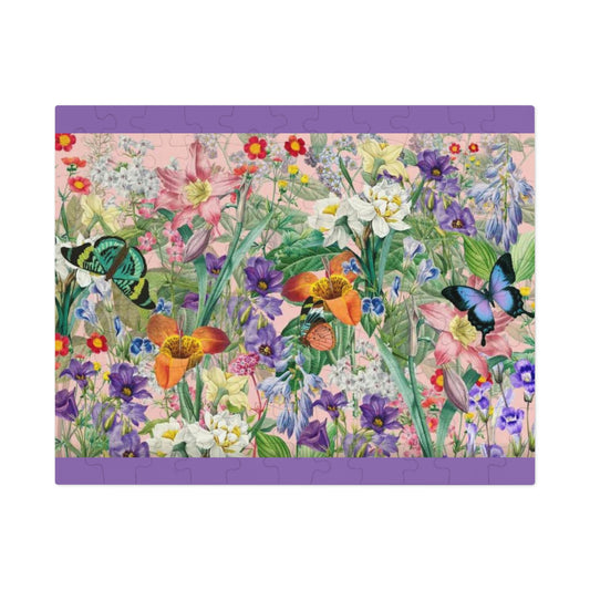 Butterfly Flower Garden. Jigsaw Puzzle. Custom Artwork. Unique Whimsical Flare. Vivid Colors. Great to play with family and friends. Take along on family vacations, parties and grandma's house. Having Fun all day long!