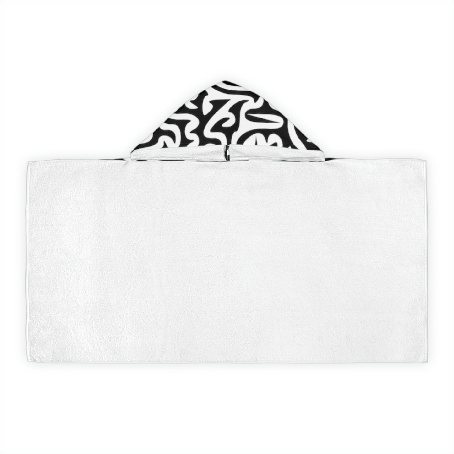Serviette à capuche Maze Black White Youth Amusez-vous à vous nettoyer