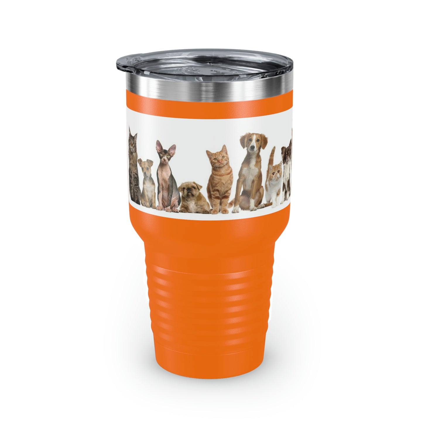 Cats Dogs Ringneck Tumbler, 30oz 5 Colors Traveling Work Relaxing Shopping Yard Work Hiking