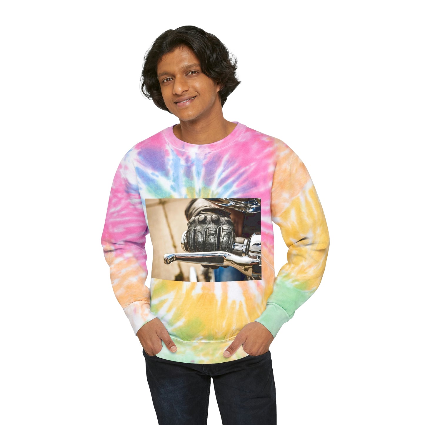 Throttle of Motorcycle Unisex Tie-Dye Sweatshirt