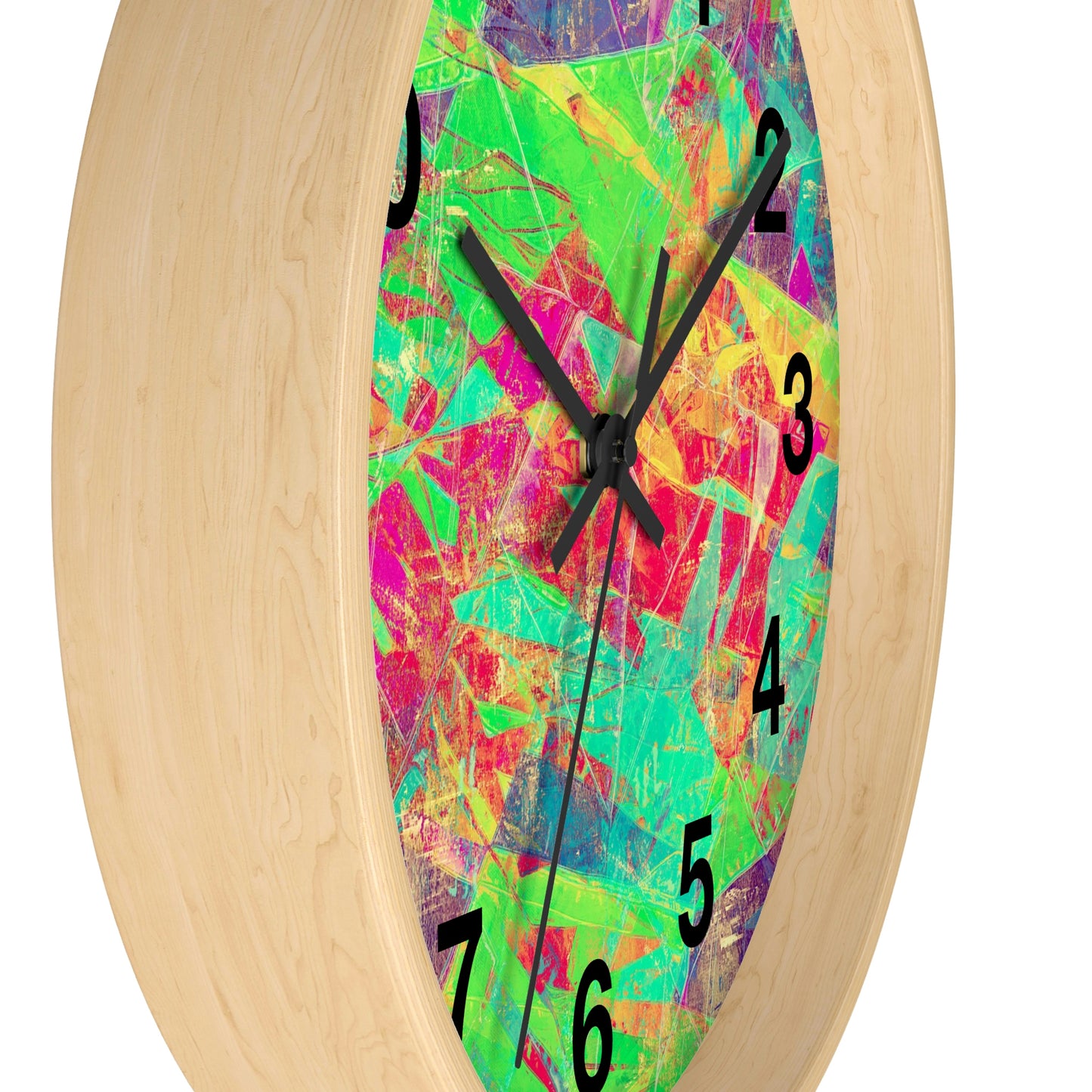 Reloj de pared rosa, verde, amarillo y morado ¡Fabuloso reloj de pared!