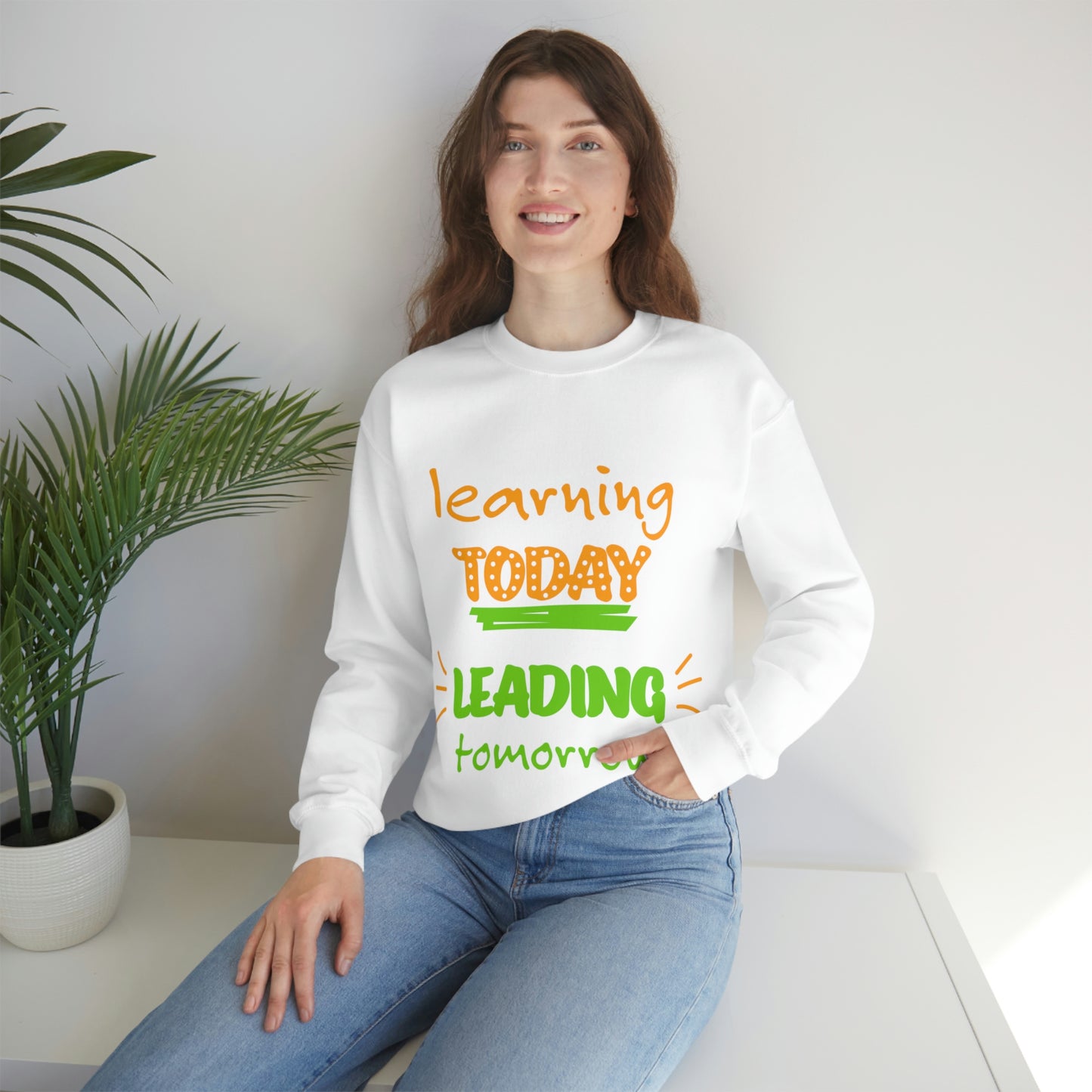 Sudadera con el lema "Aprendiendo hoy, liderando mañana", regalo para el trabajo escolar