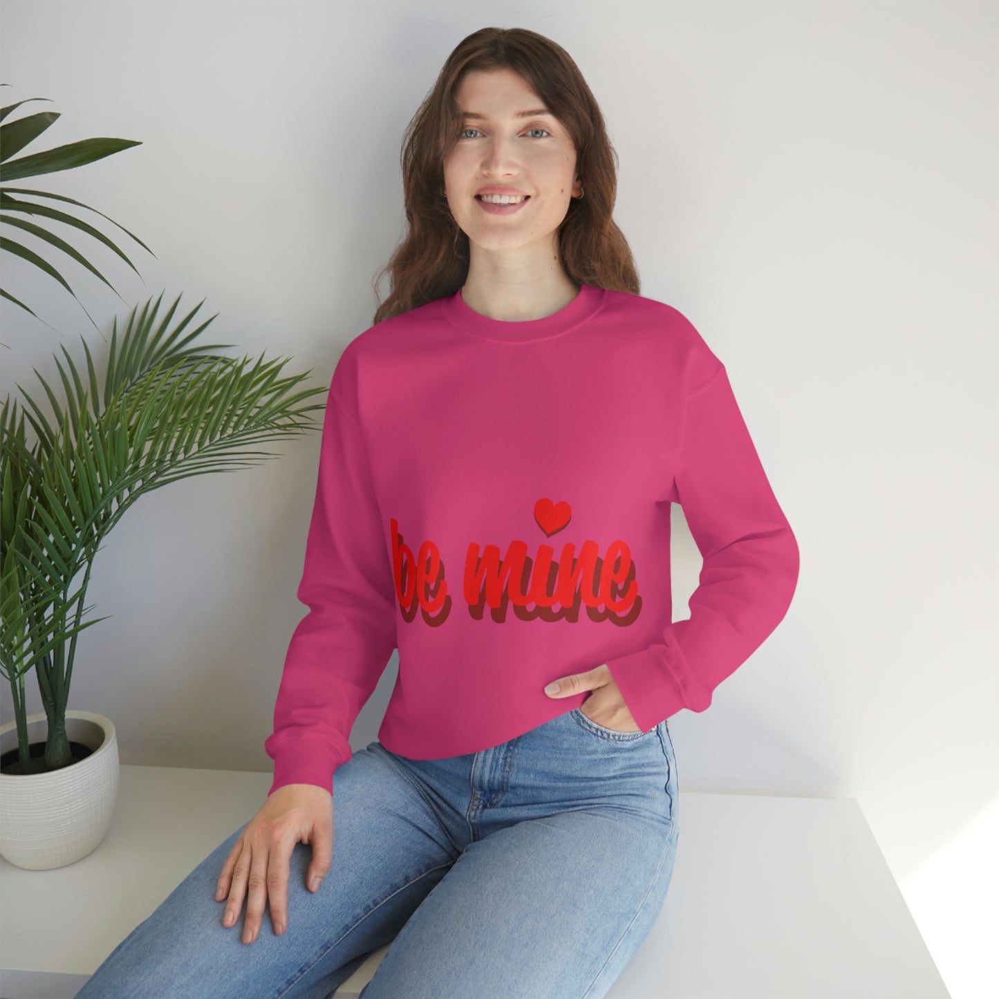 sois à moi en sweat-shirt ras du cou rouge J'ai besoin d'un chéri