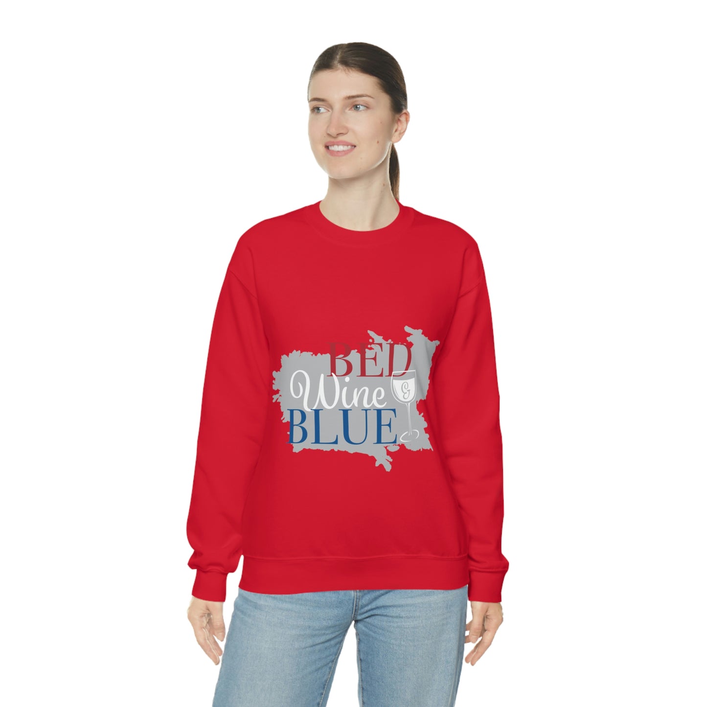 Sweat-shirt ras du cou bleu vin rouge Je vais aller à une fête !